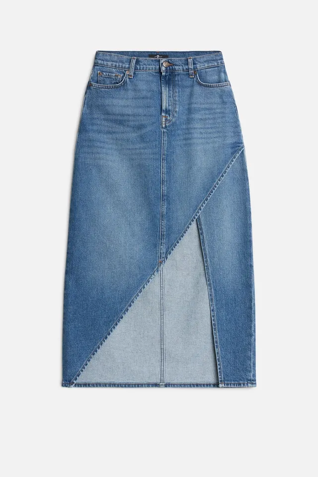 7-for-all-mankind-libby-denim-slit-skirt-jeansrock-in-weekend image 1