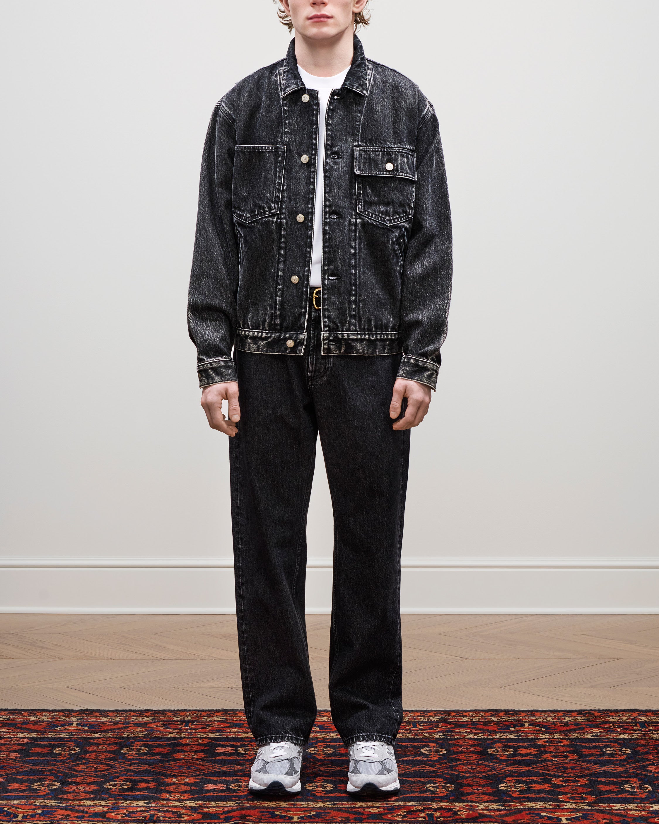 aim-leon-dore-denim-trucker-jacke-schwarz-italien image 3