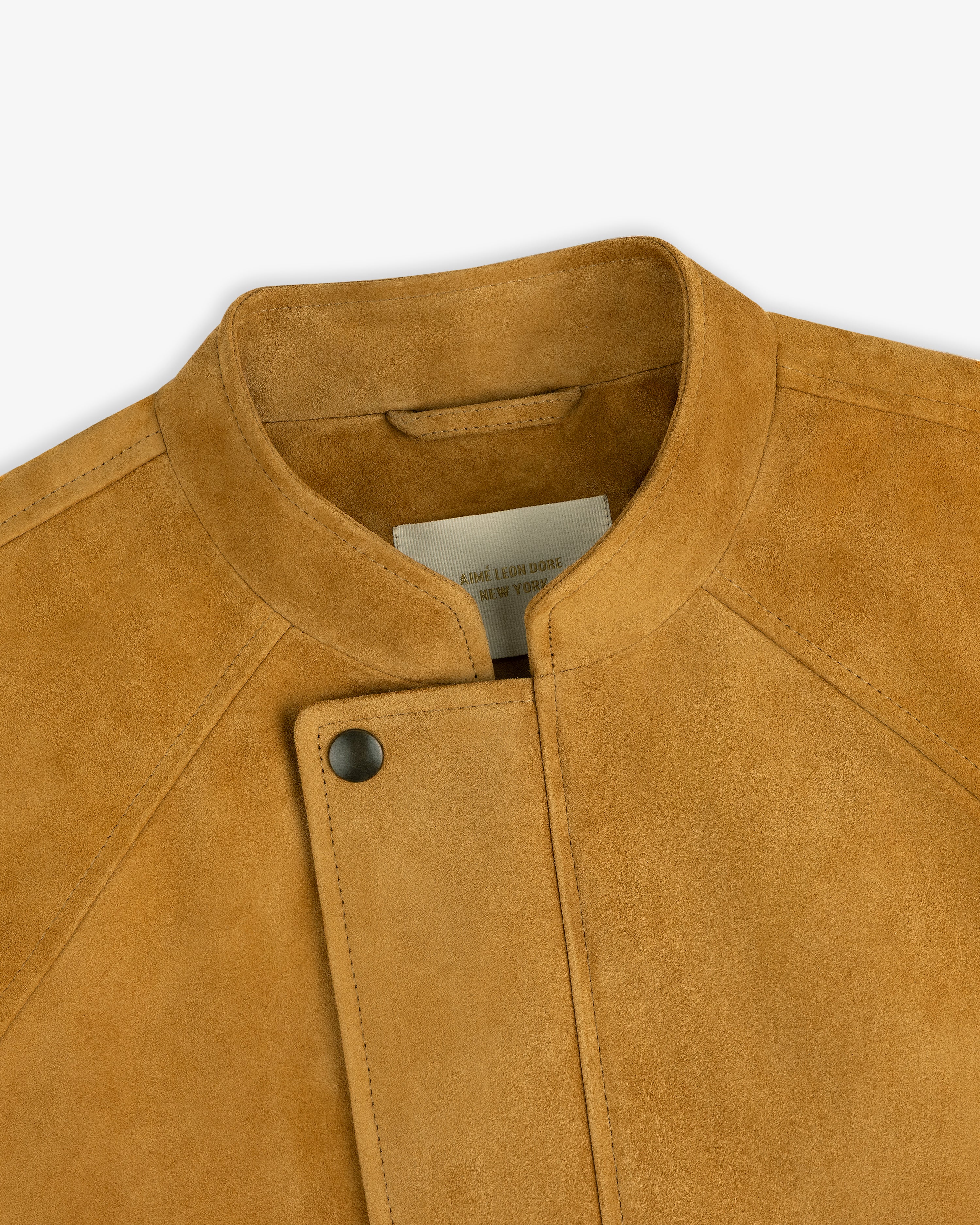 aim-leon-dore-suede-cafe-racer-jacke-tan-lederjacke image 5