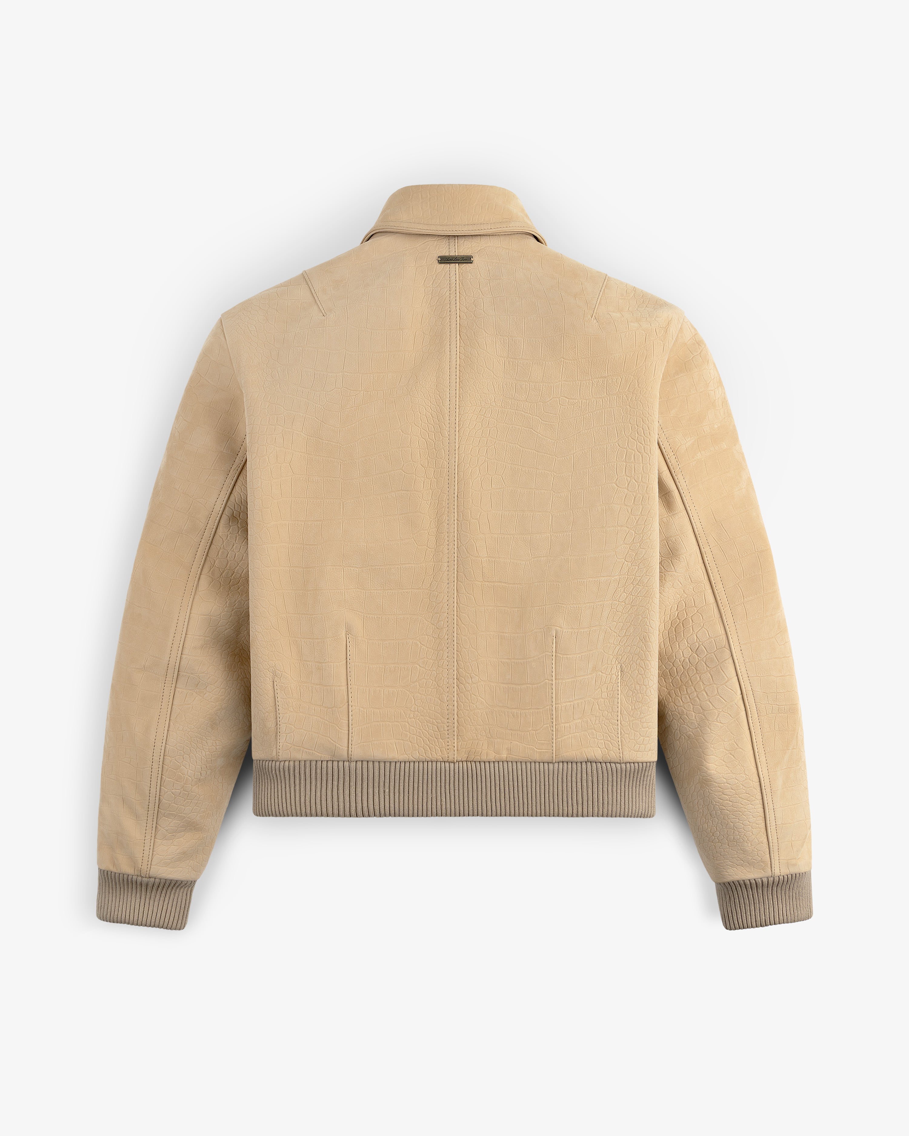 aim-leon-dore-croc-embossed-nubuck-bomber-jacket-tan image 4
