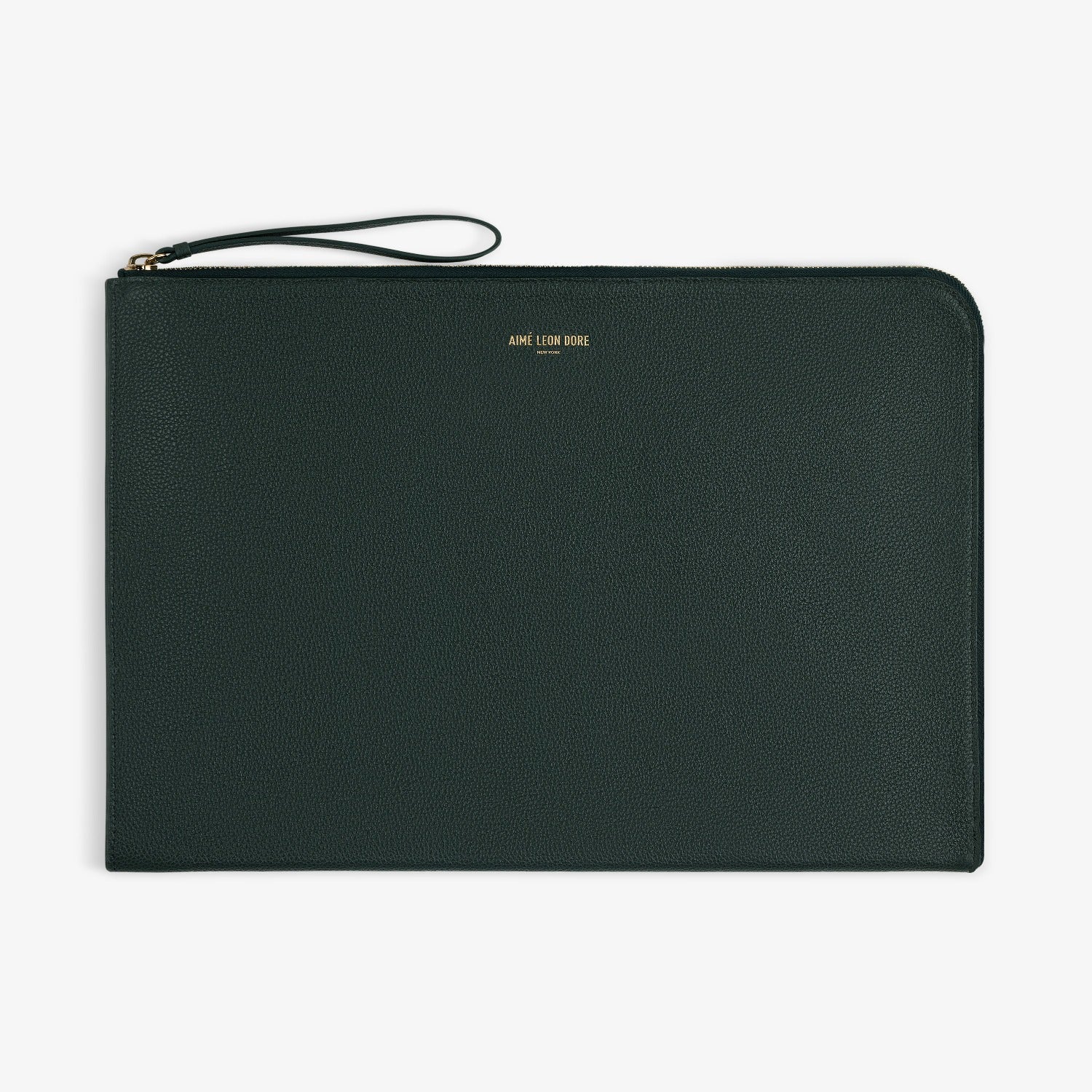 aim-leon-dore-large-leather-pouch-clutch-gr-n image 1