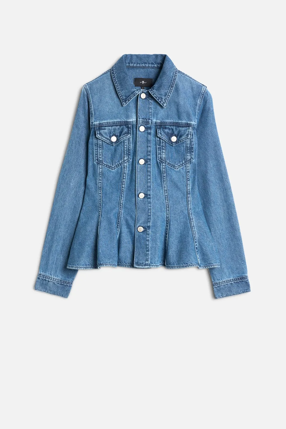 7-for-all-mankind-weightless-denim-flounce-trucker-jacke-hilo image 1