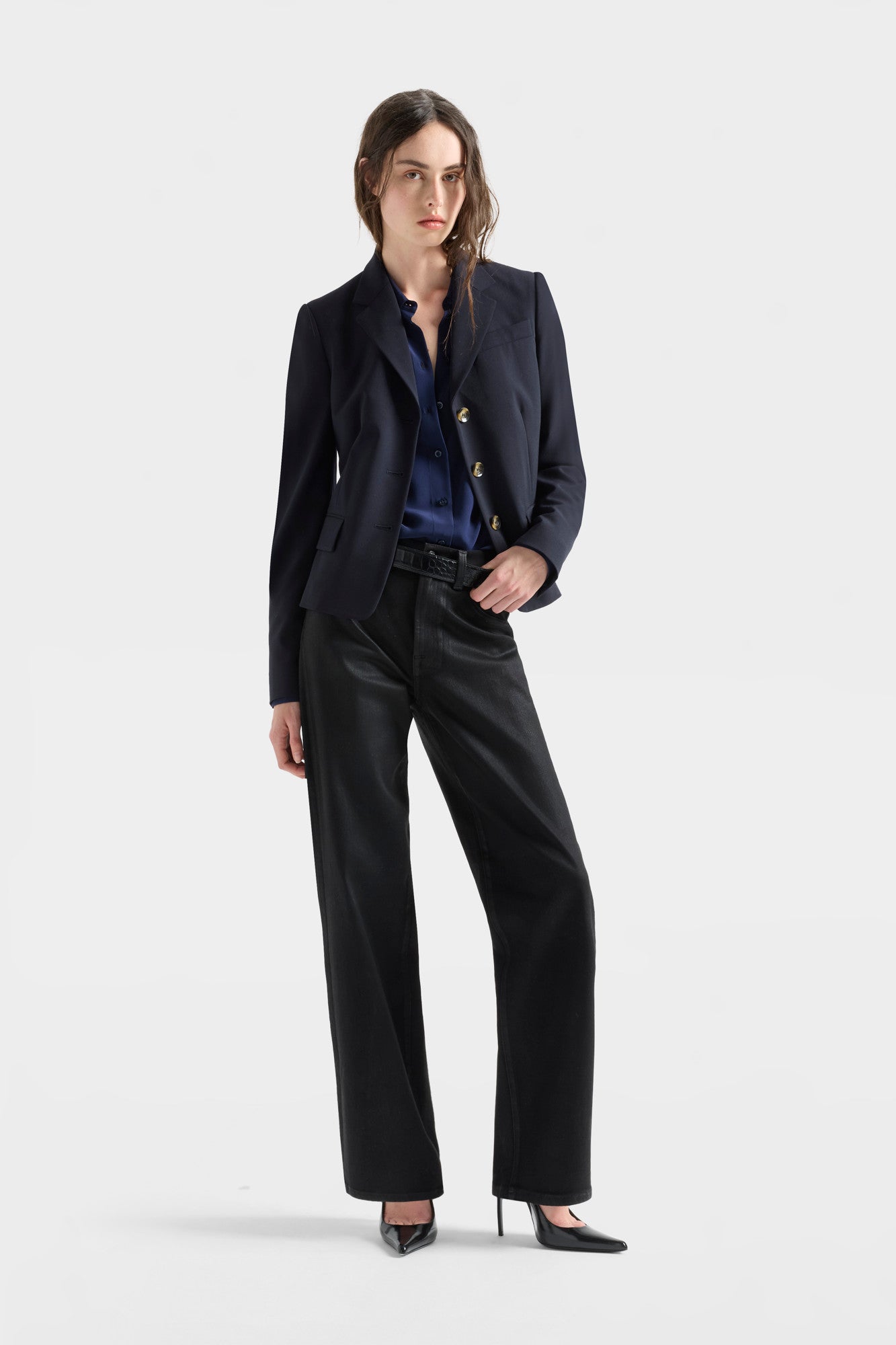 7-for-all-mankind-long-sleeve-slim-fit-bluse-silk-navy-blue image 2