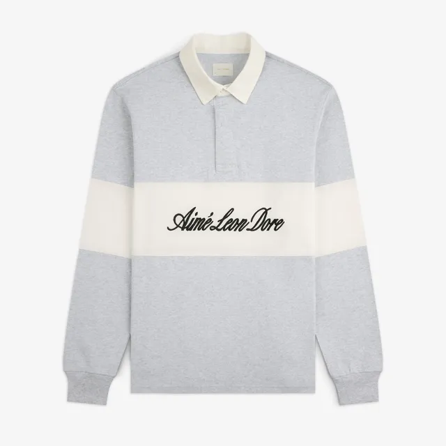 aim-leon-dore-script-paneled-rugby-graues-heavy-jersey-langarmshirt image 1