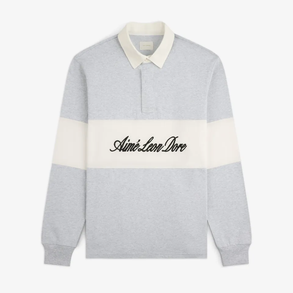aim-leon-dore-script-paneled-rugby-graues-heavy-jersey-langarmshirt image 1