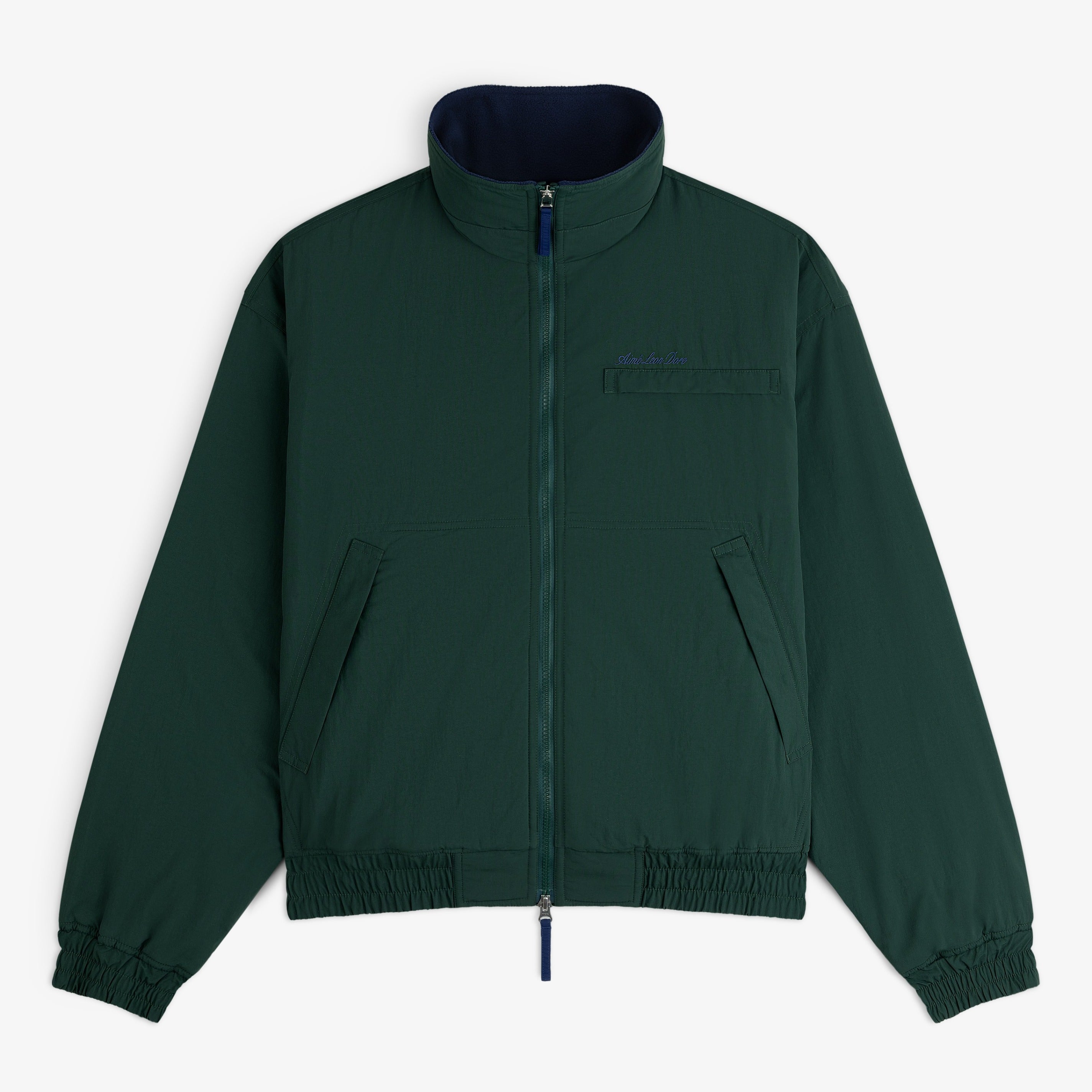 aim-leon-dore-fleece-lined-sport-windbreaker-gr-n image 1