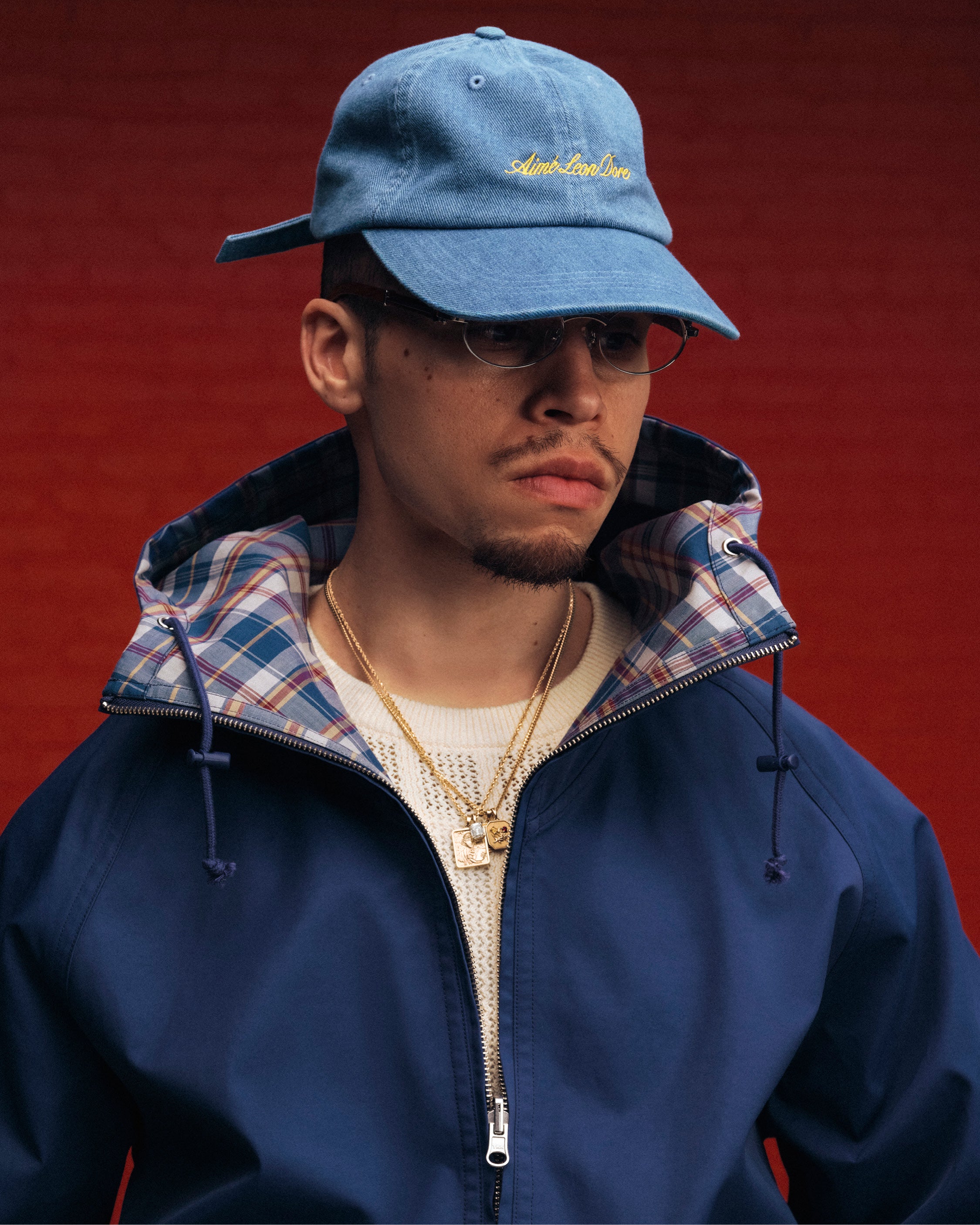 aim-leon-dore-denim-script-cap-blau-strapback image 3