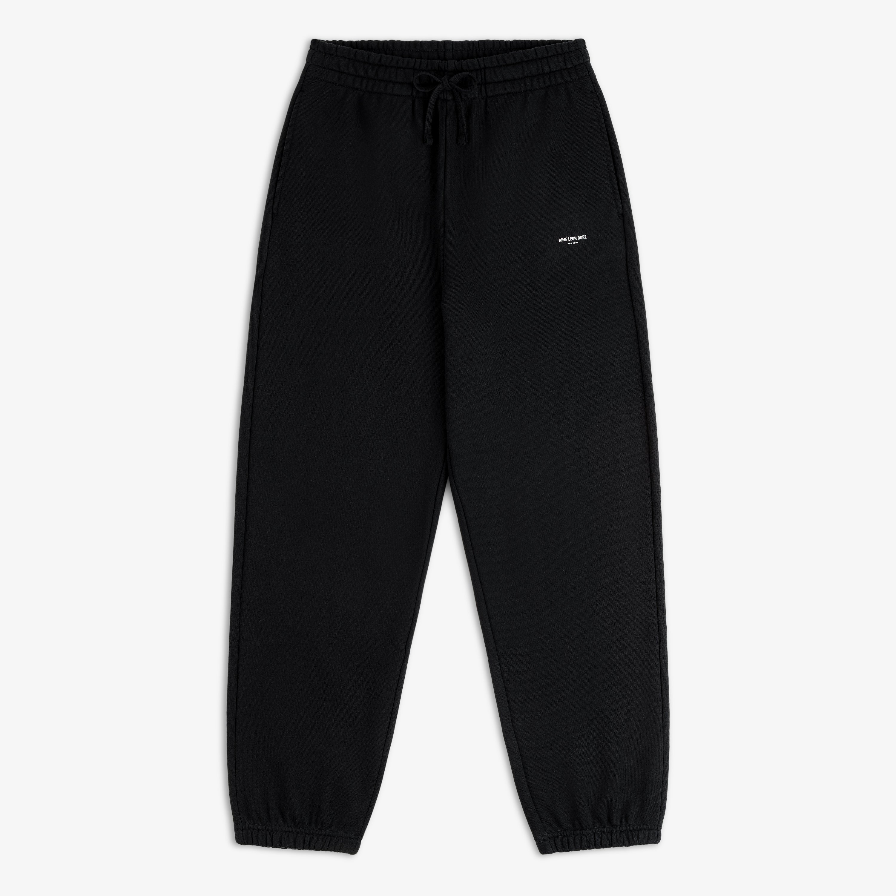 aim-leon-dore-micro-logo-sweatpants-schwarz-heavy-fleece image 1