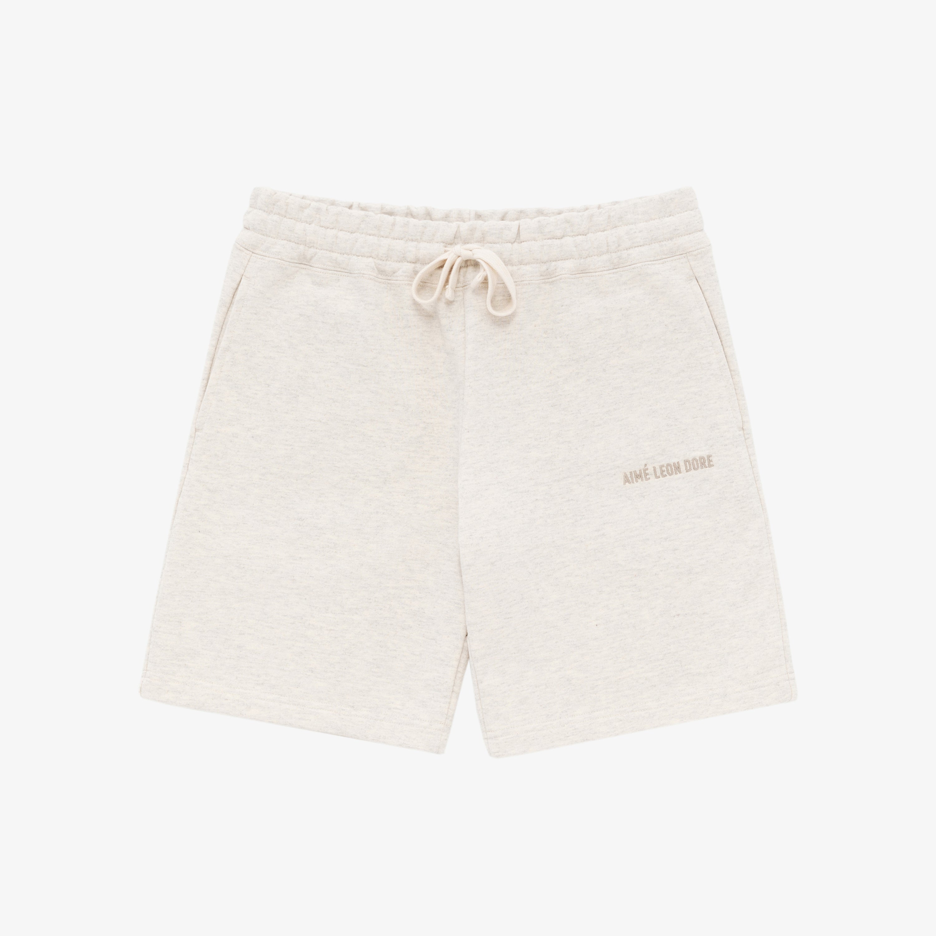 aim-leon-dore-tonal-logo-sweatshorts-oatmeal image 1