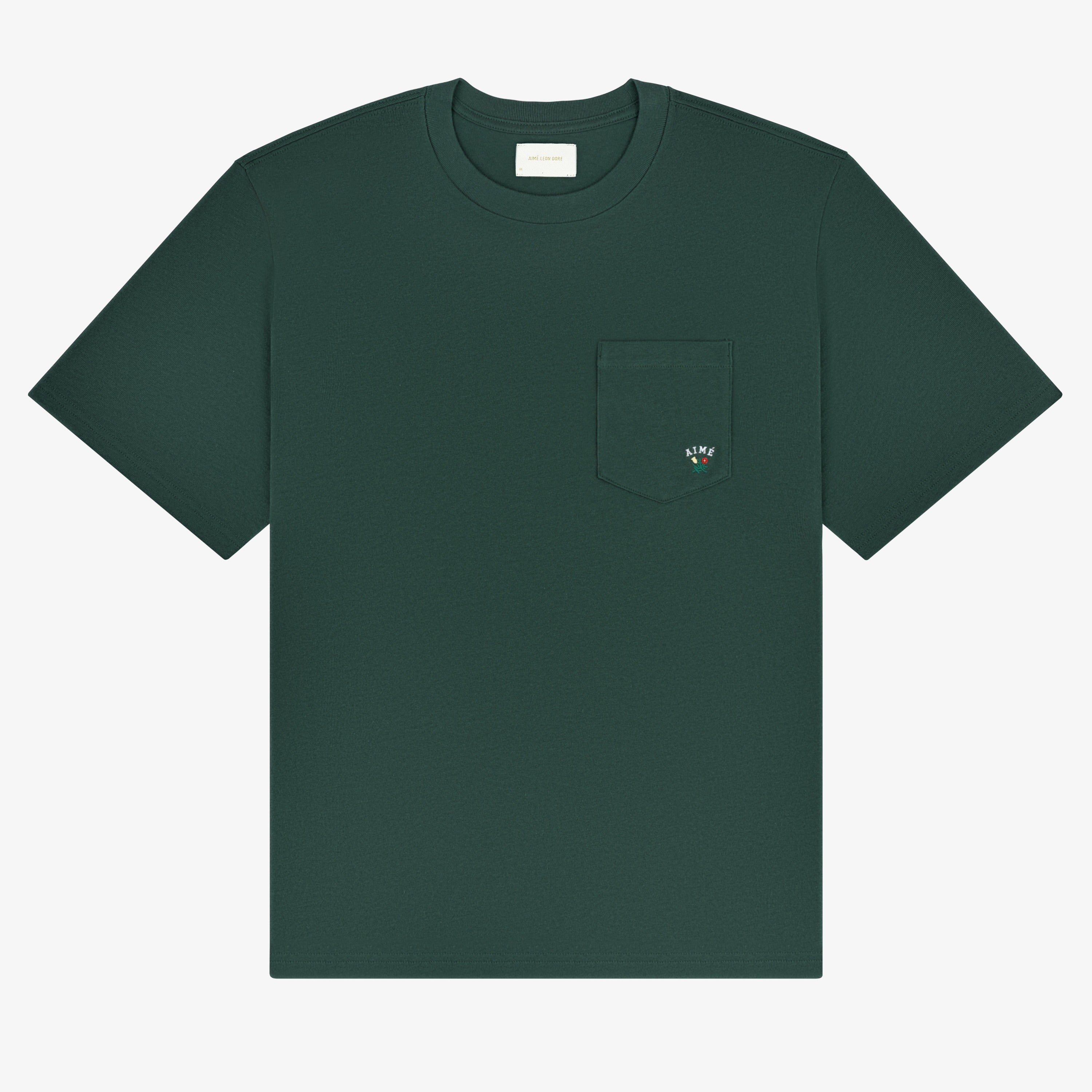 aim-leon-dore-crest-pocket-tee-gr-n-regular-fit image 1
