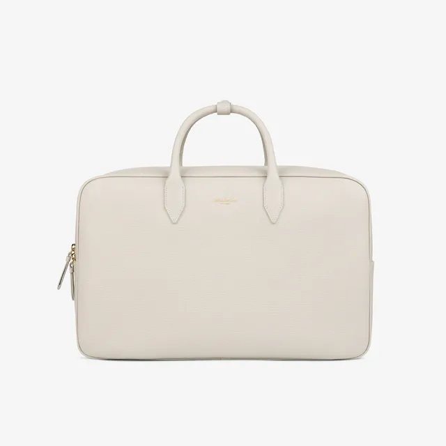 aim-leon-dore-full-grain-leder-weekender-creme-kalbsleder image 1