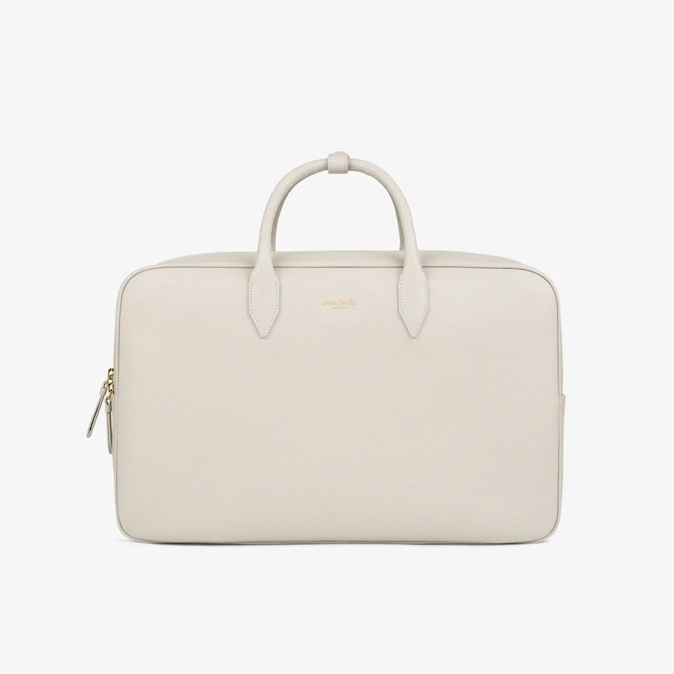 aim-leon-dore-full-grain-leder-weekender-creme-kalbsleder image 1