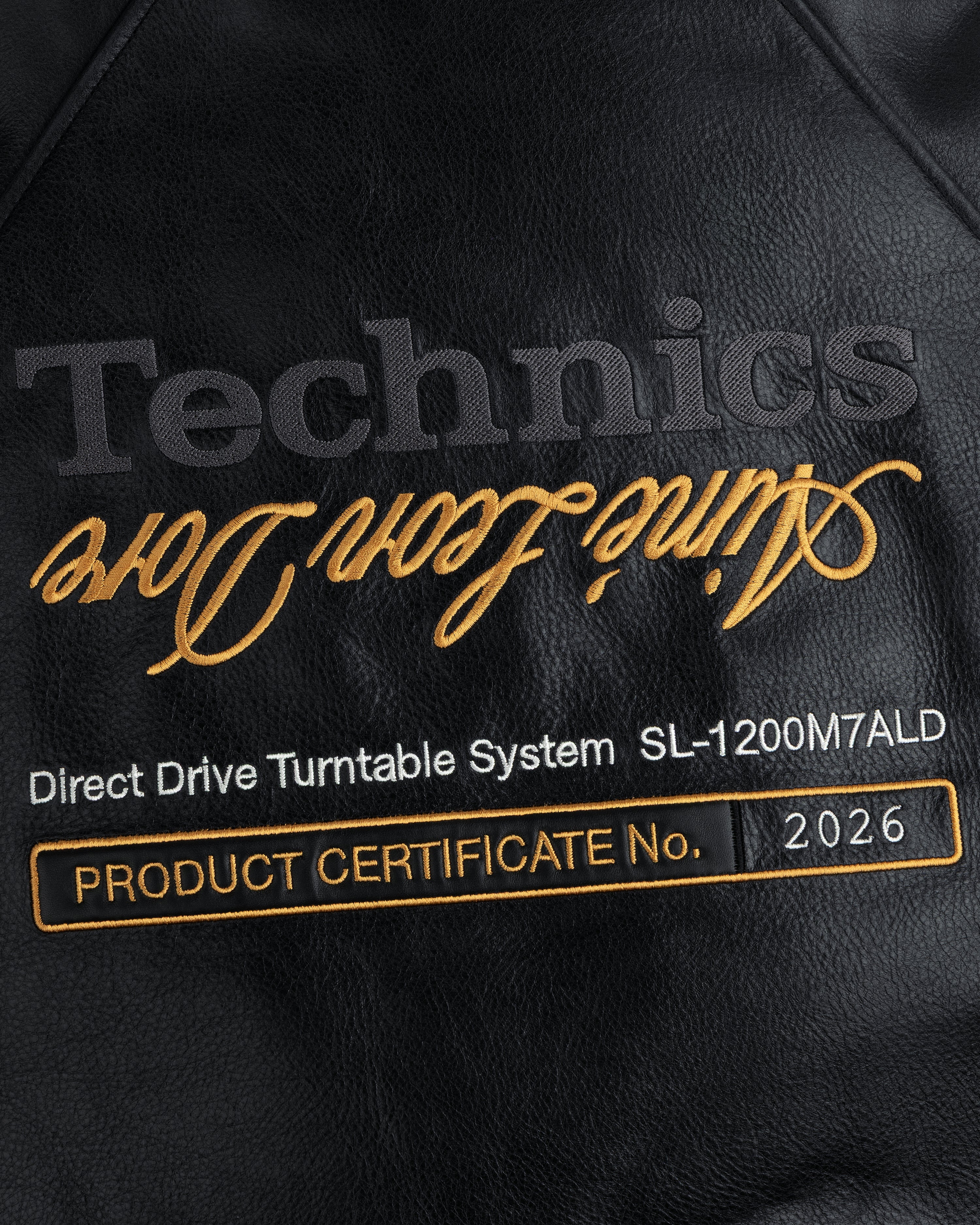 aim-leon-dore-x-technics-varsity-lederjacke-schwarz image 7