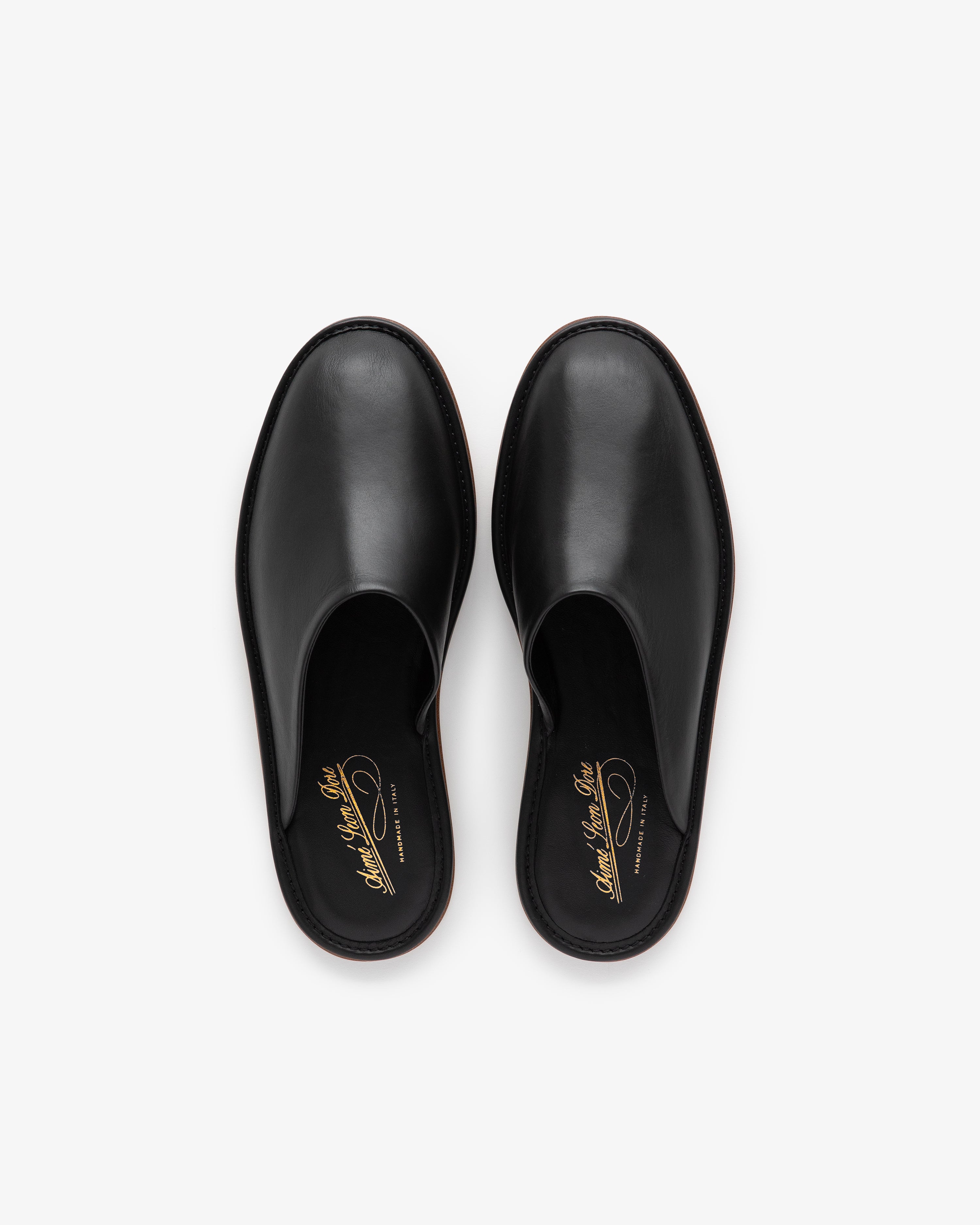 aim-leon-dore-leather-travel-slipper-schwarz-italien image 5