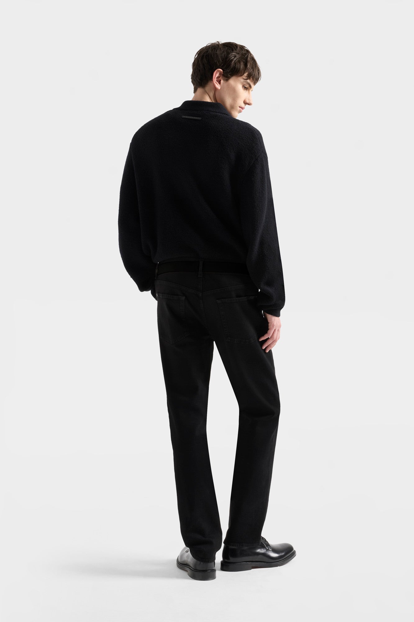 7-for-all-mankind-polo-zip-sweater-baumwolle-wolle-schwarz-herren image 5