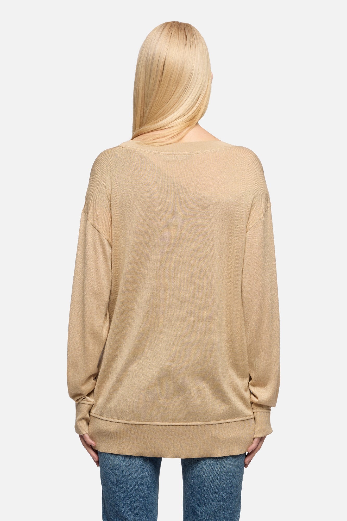 7-for-all-mankind-v-neck-sweater-silk-cotton-beige-pullover image 5