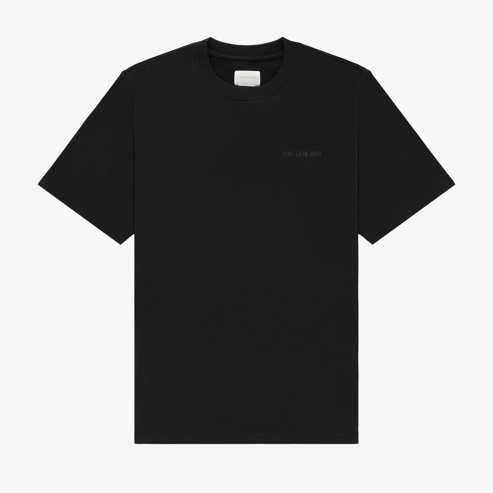 aim-leon-dore-tonal-logo-tee-schwarz-baumwolle image 1