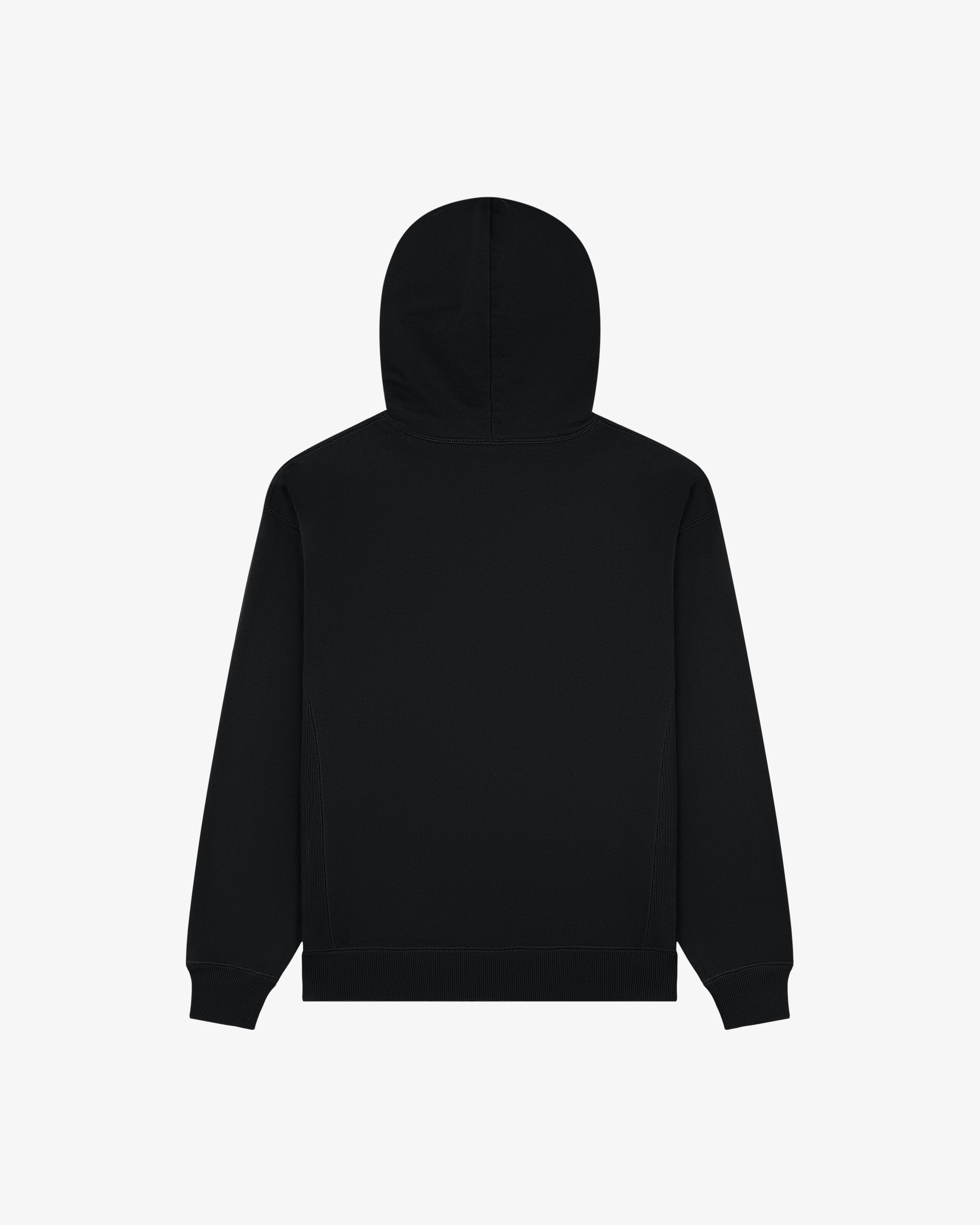 aim-leon-dore-tonal-logo-hoodie-schwarzer-baumwoll-hoodie image 4
