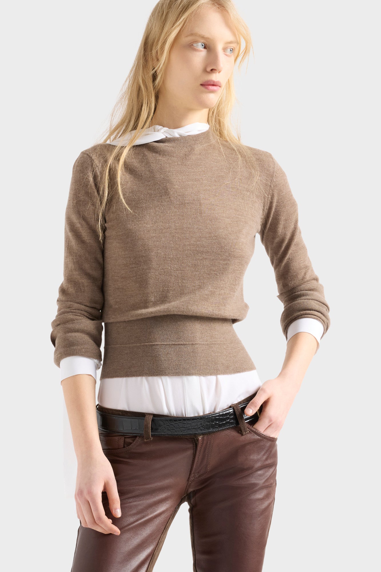 7-for-all-mankind-double-rib-crewneck-cashmere-pullover-sandcastle image 3