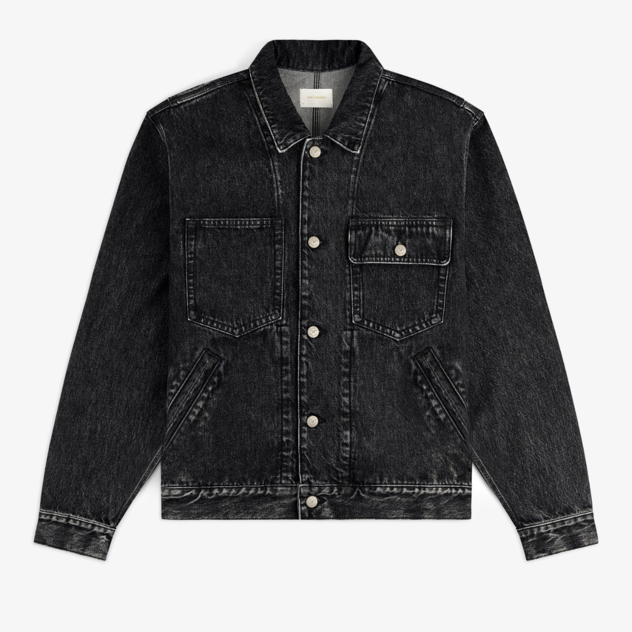 aim-leon-dore-denim-trucker-jacke-schwarz-italien image 1