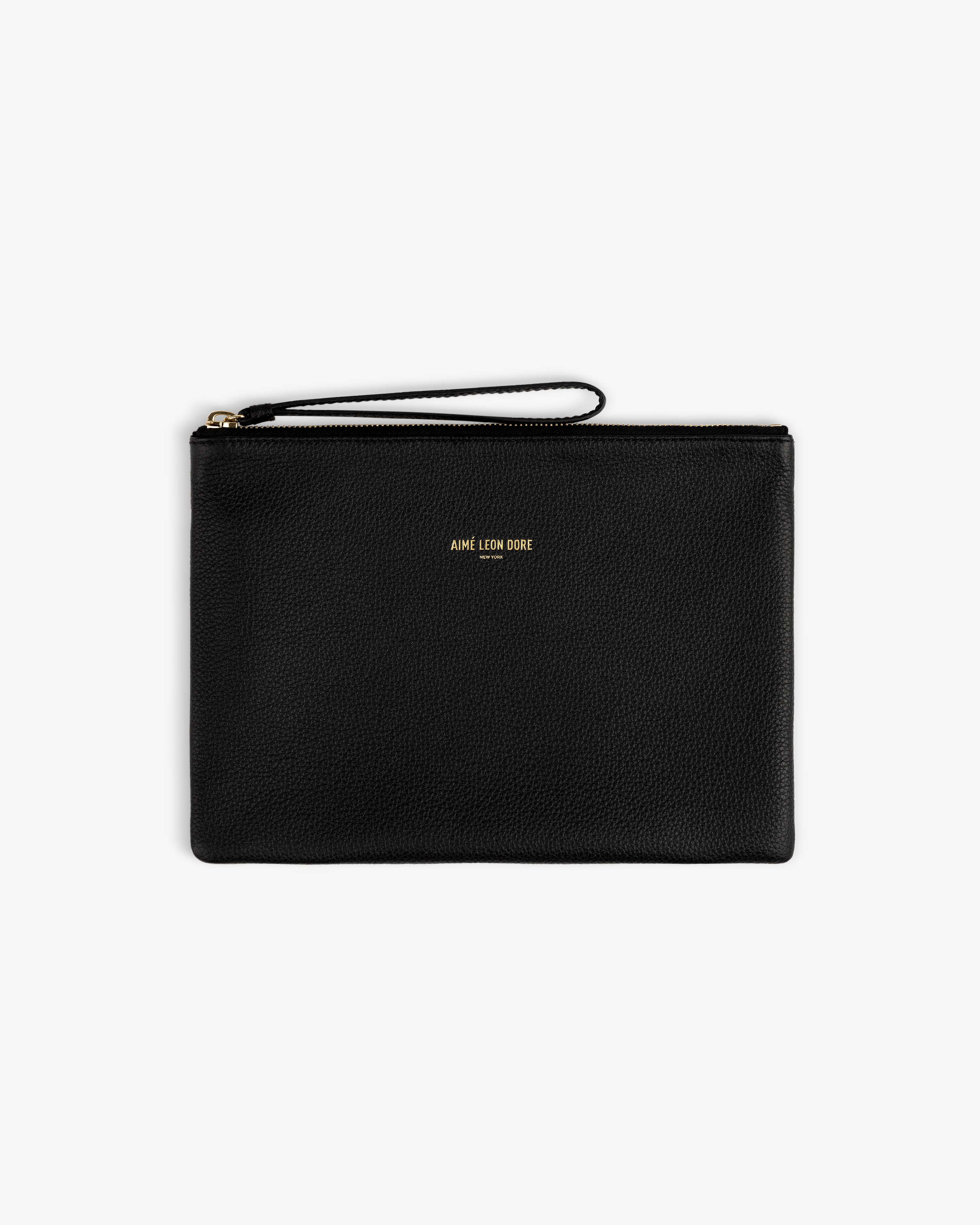 aim-leon-dore-small-leather-pouch-clutch-schwarz image 2