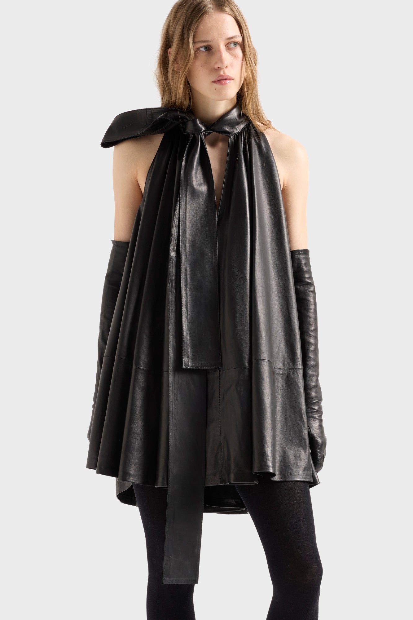 7-for-all-mankind-frill-dress-faux-leather-black-lederkleid image 3