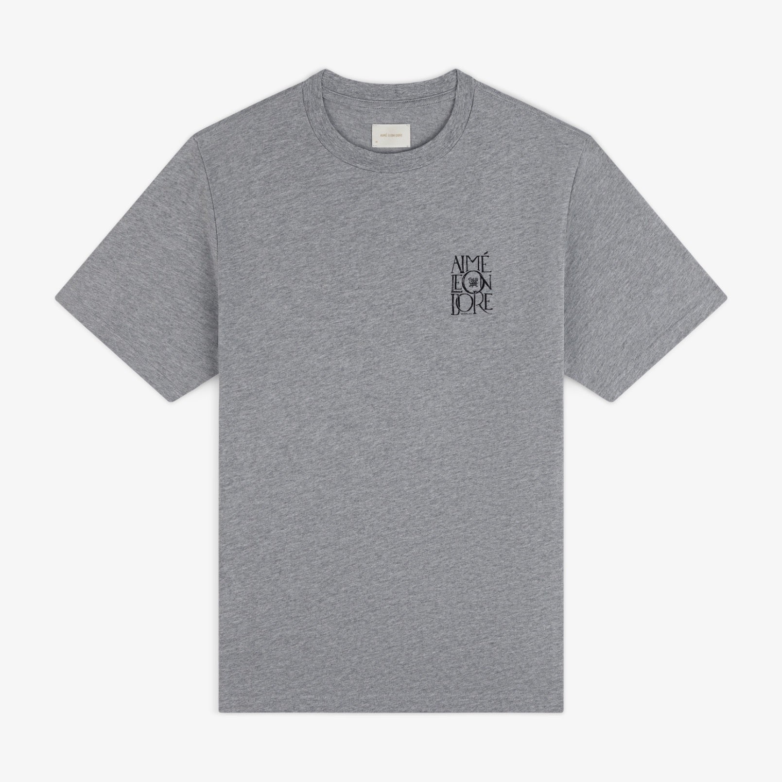 aim-leon-dore-stacked-logo-slub-tee-grau image 1