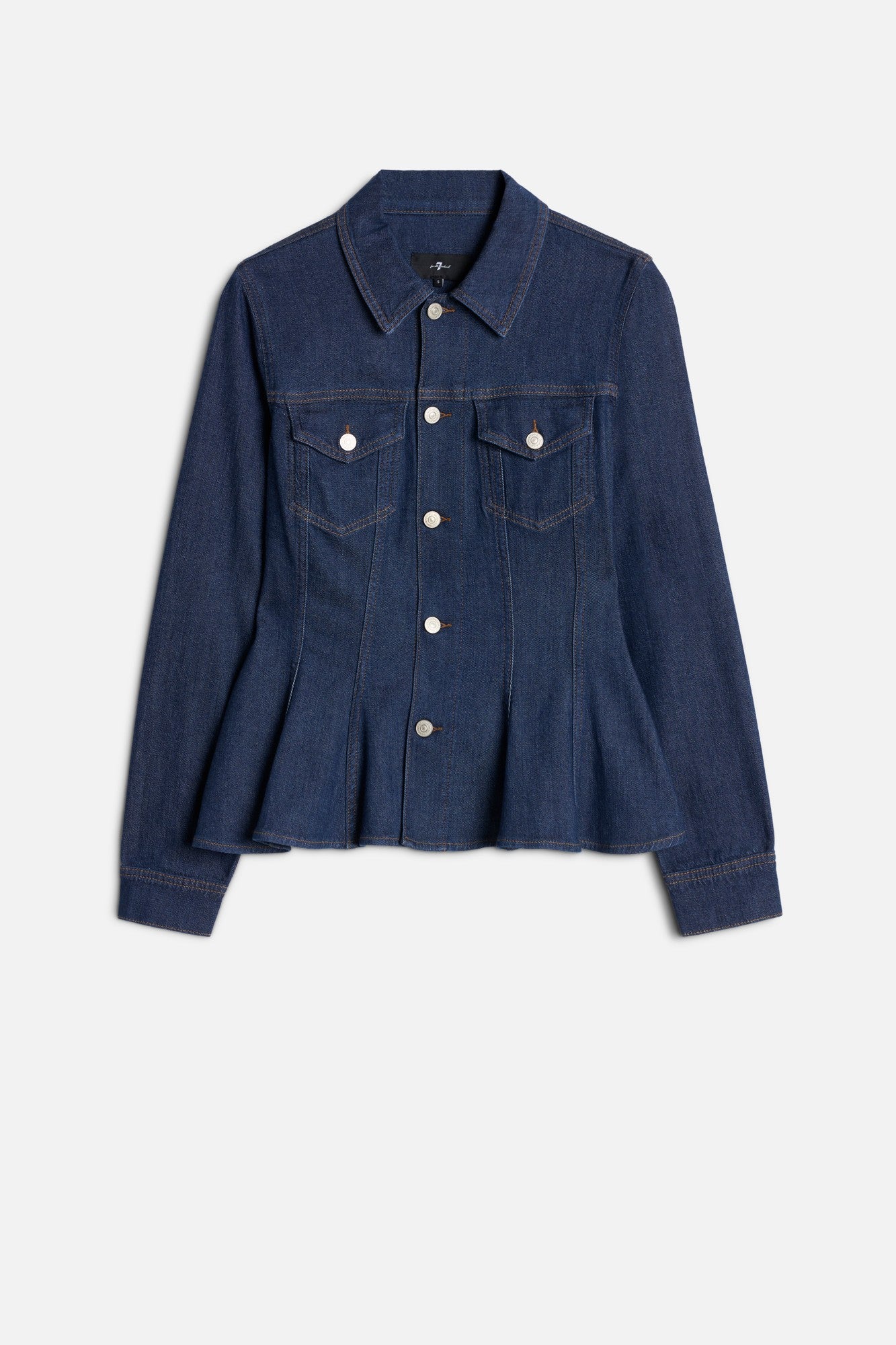 7-for-all-mankind-weightless-denim-flounce-trucker-jacket-halona-damen image 1