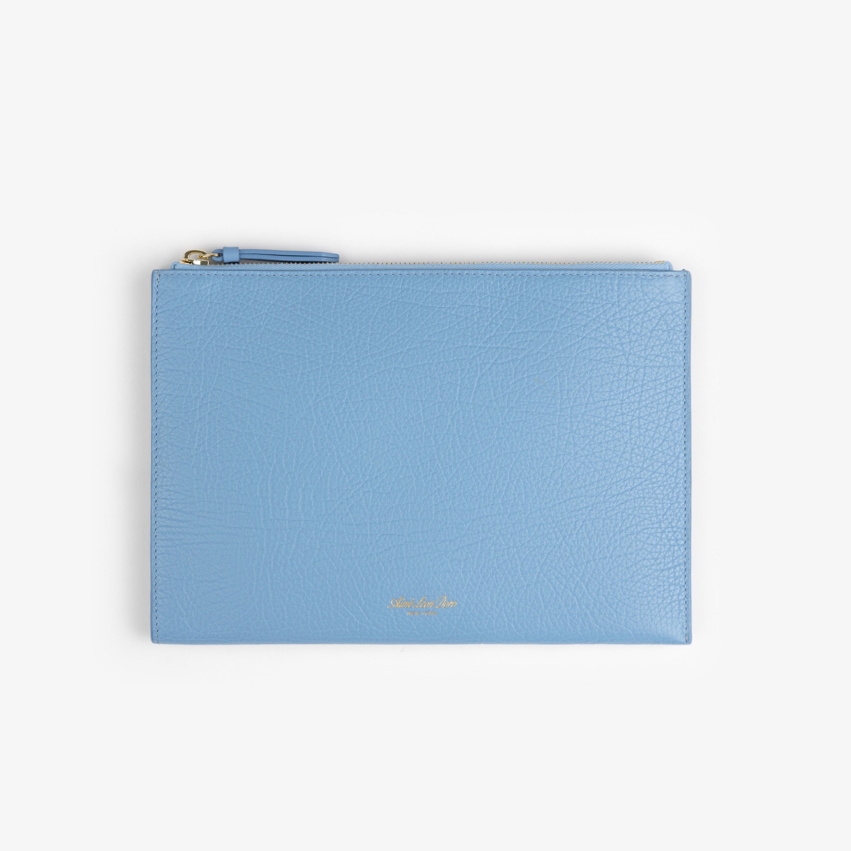 aim-leon-dore-small-tumbled-leather-pouch-blaue-kalbsleder-tasche image 1