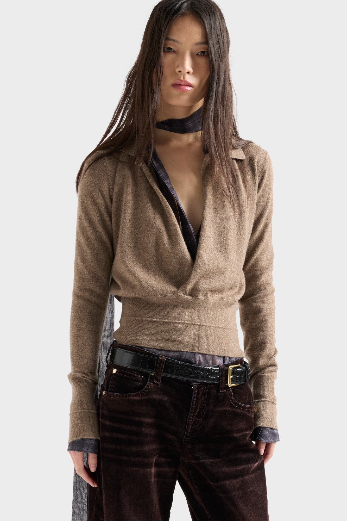 7-for-all-mankind-double-rib-polo-sweater-in-cashmere-sandcastle image 3