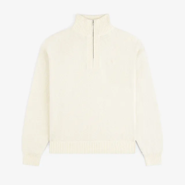 aim-leon-dore-alpaca-wool-quarter-zip-pullover-cream image 1