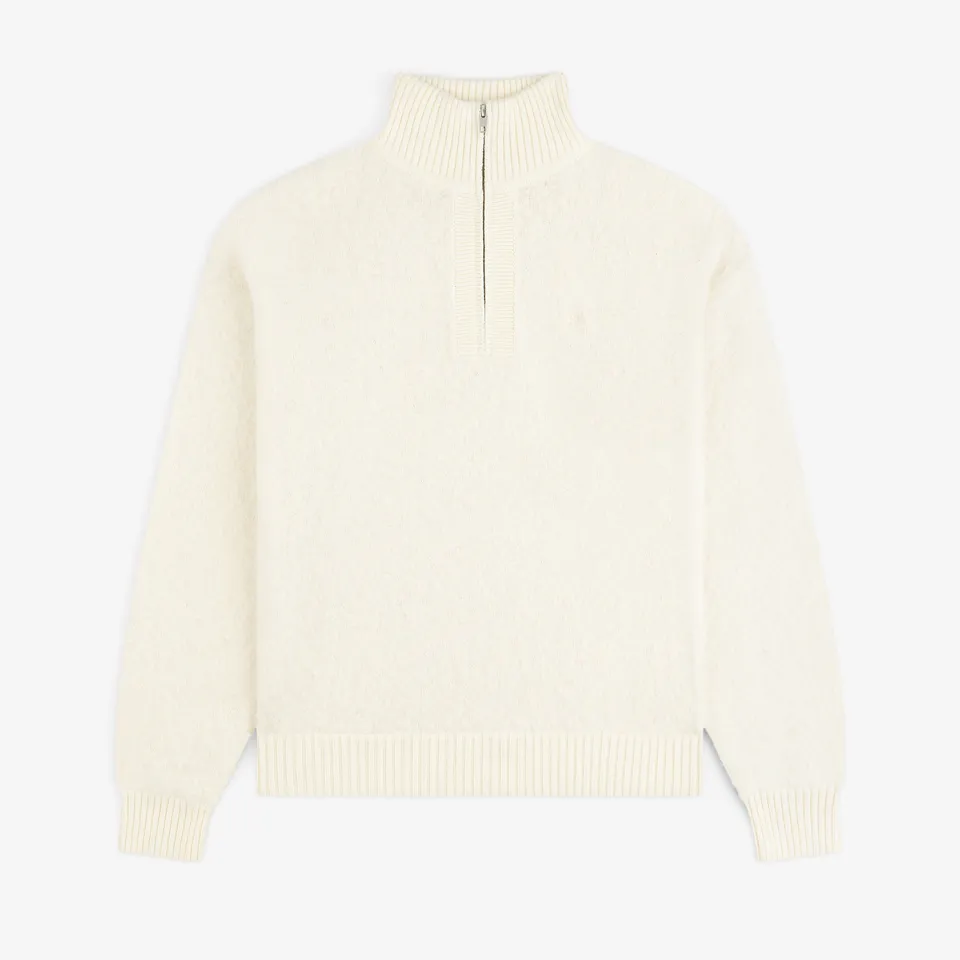 aim-leon-dore-alpaca-wool-quarter-zip-pullover-cream image 1
