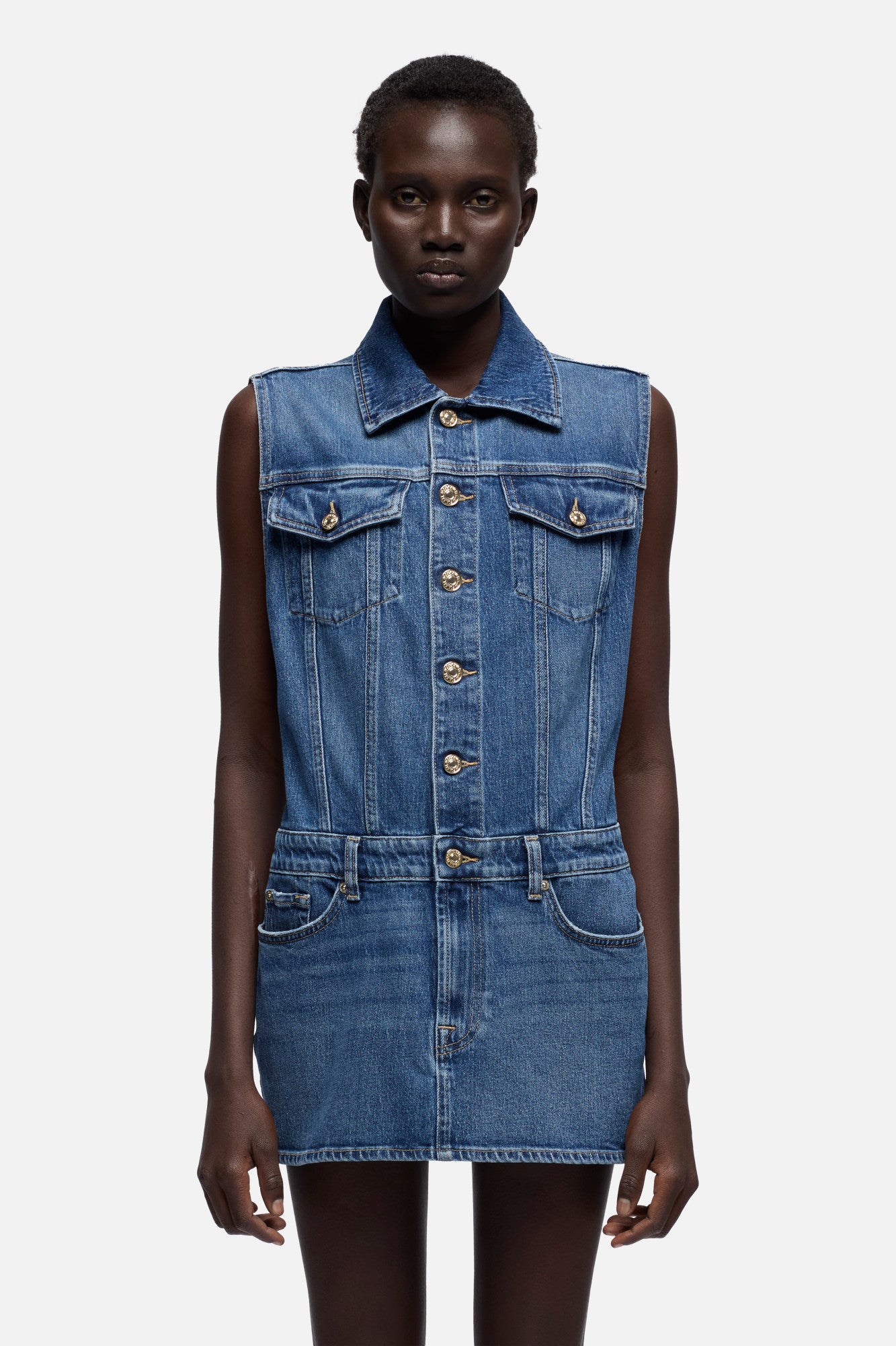7-for-all-mankind-darted-mini-dress-comfort-seaside-damen image 3