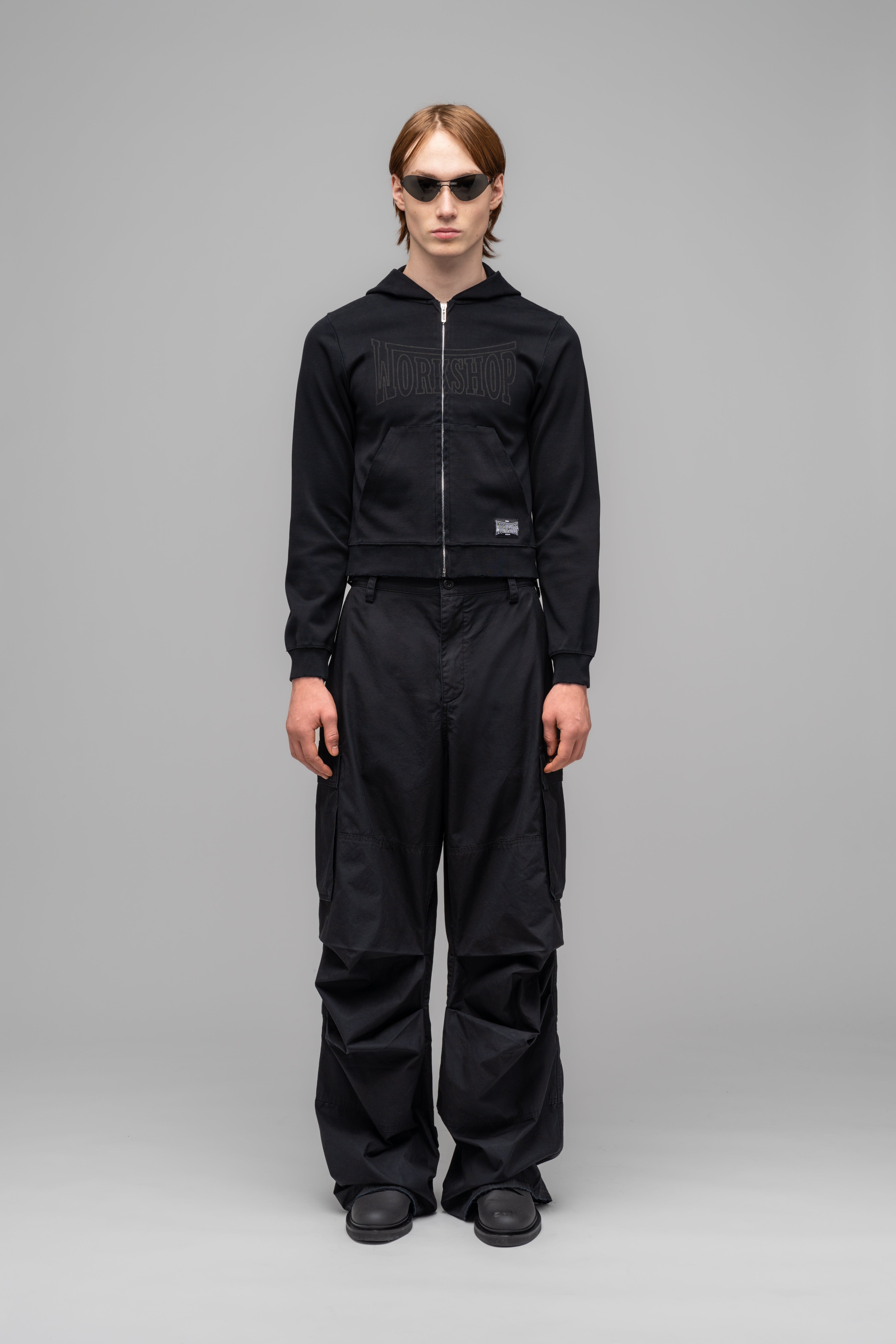 032c-tight-zip-up-hoodie-washed-black-nighthawks-psw25 image 3