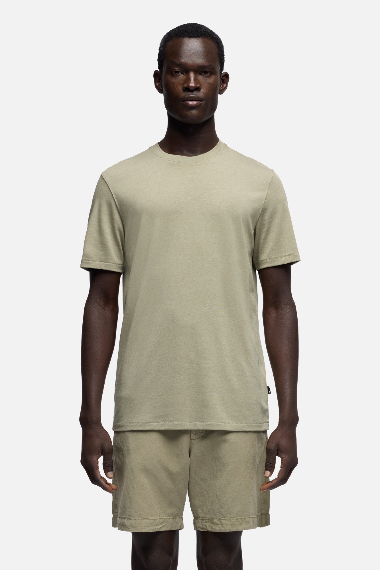 7-for-all-mankind-crewneck-tee-lyocell-army-herren-t-shirt-gr-n image 3