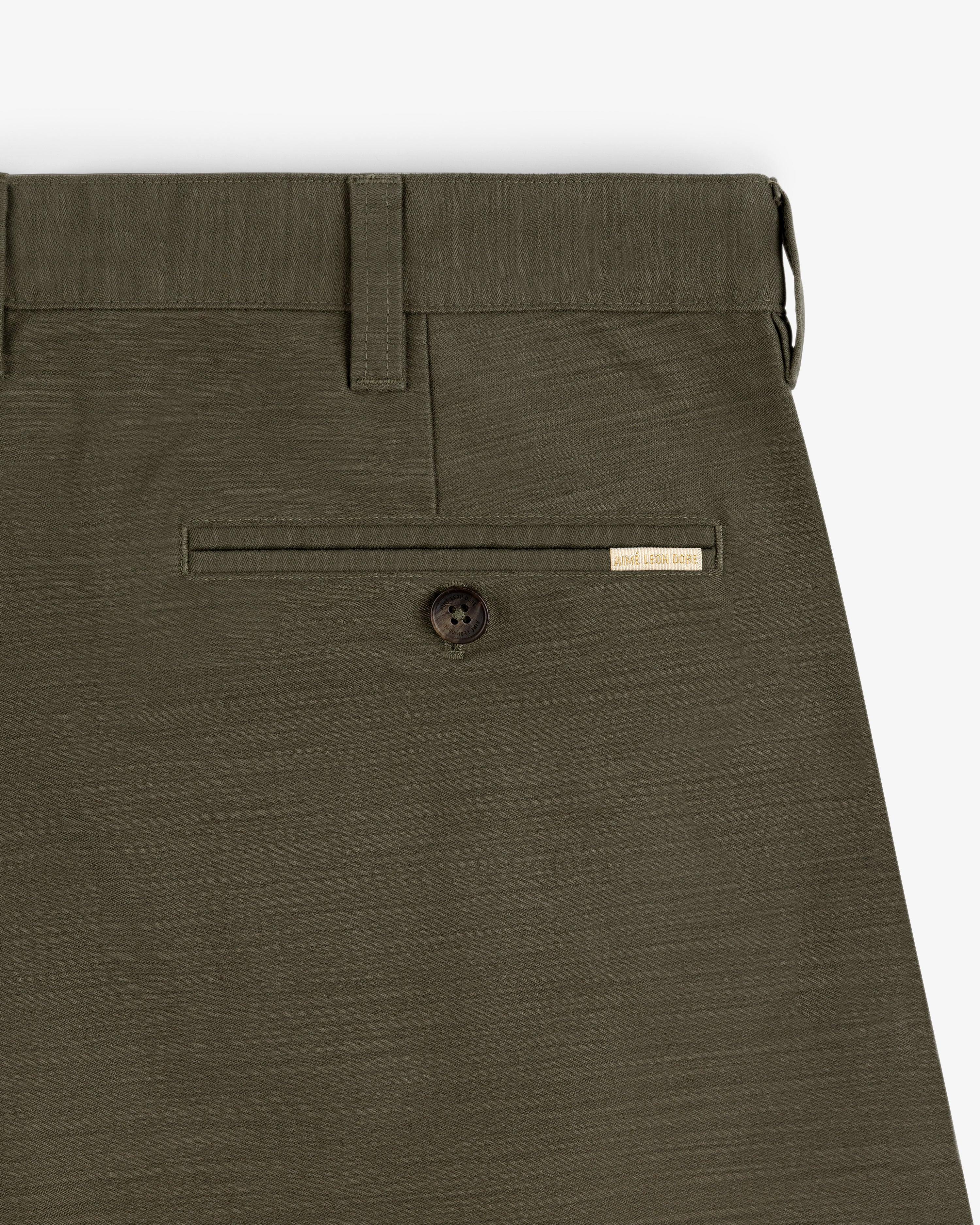 aim-leon-dore-double-pleated-hose-olive-baumwolle image 5