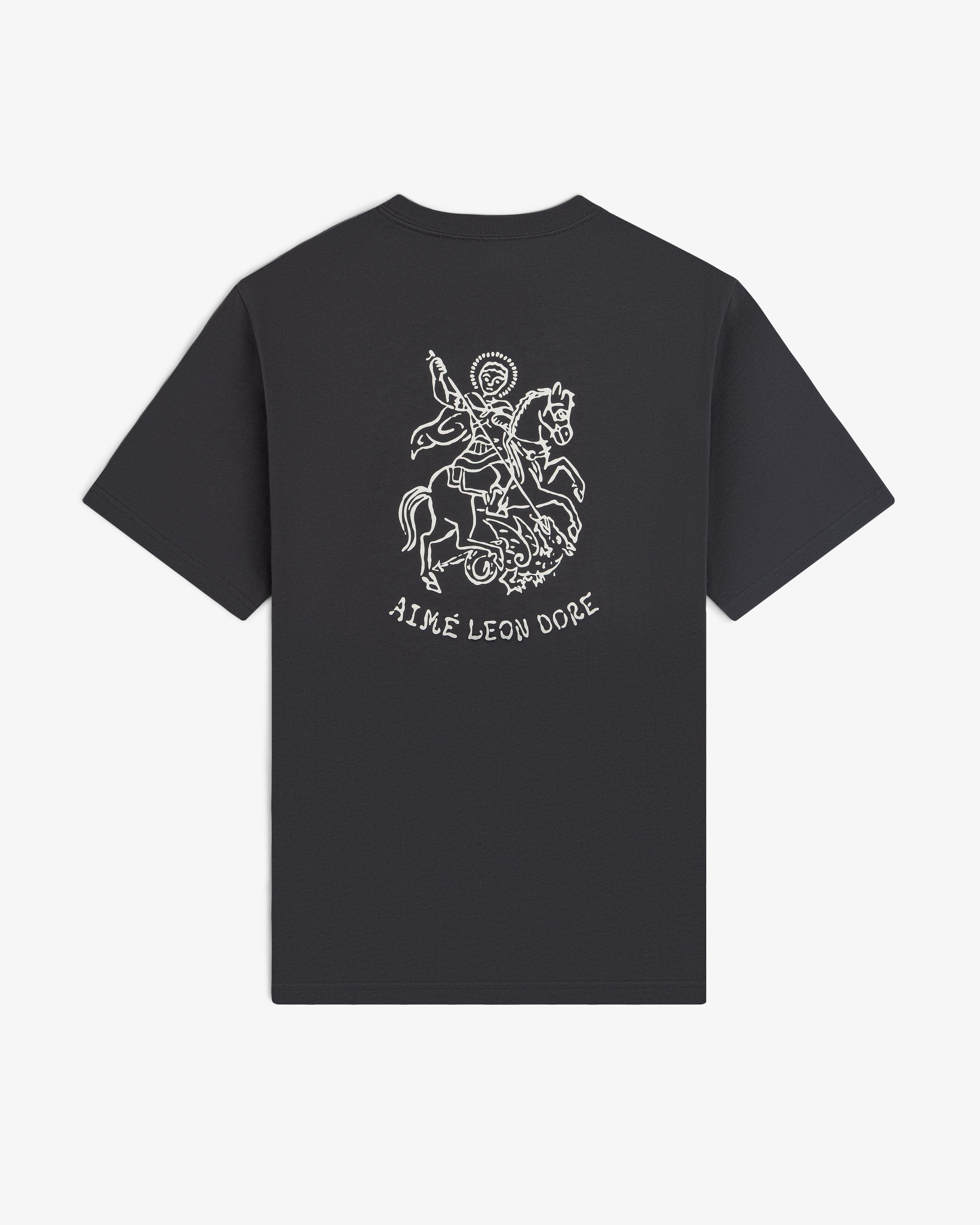 aim-leon-dore-saint-george-graphic-tee-graues-baumwoll-t-shirt-regular-fit image 2
