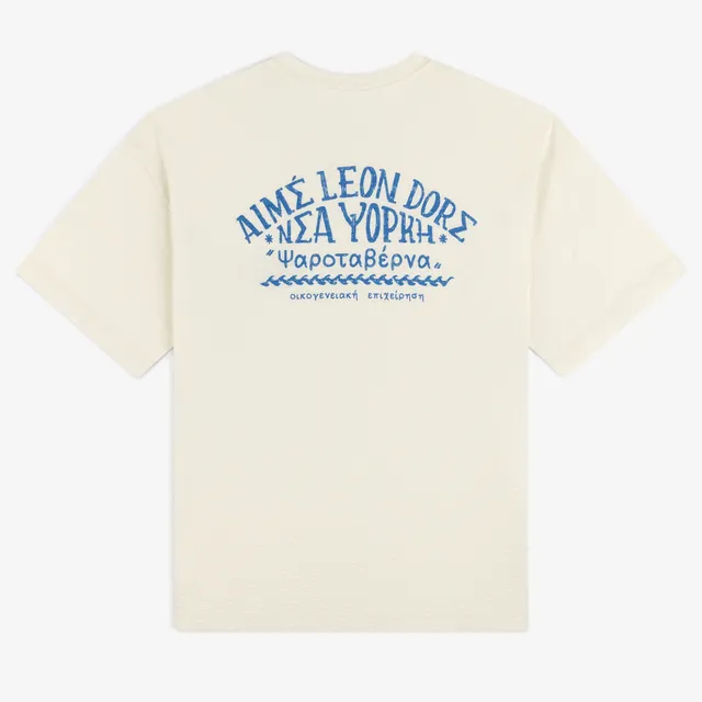 aim-leon-dore-taverna-tee-cream-boxy-fit-t-shirt image 1