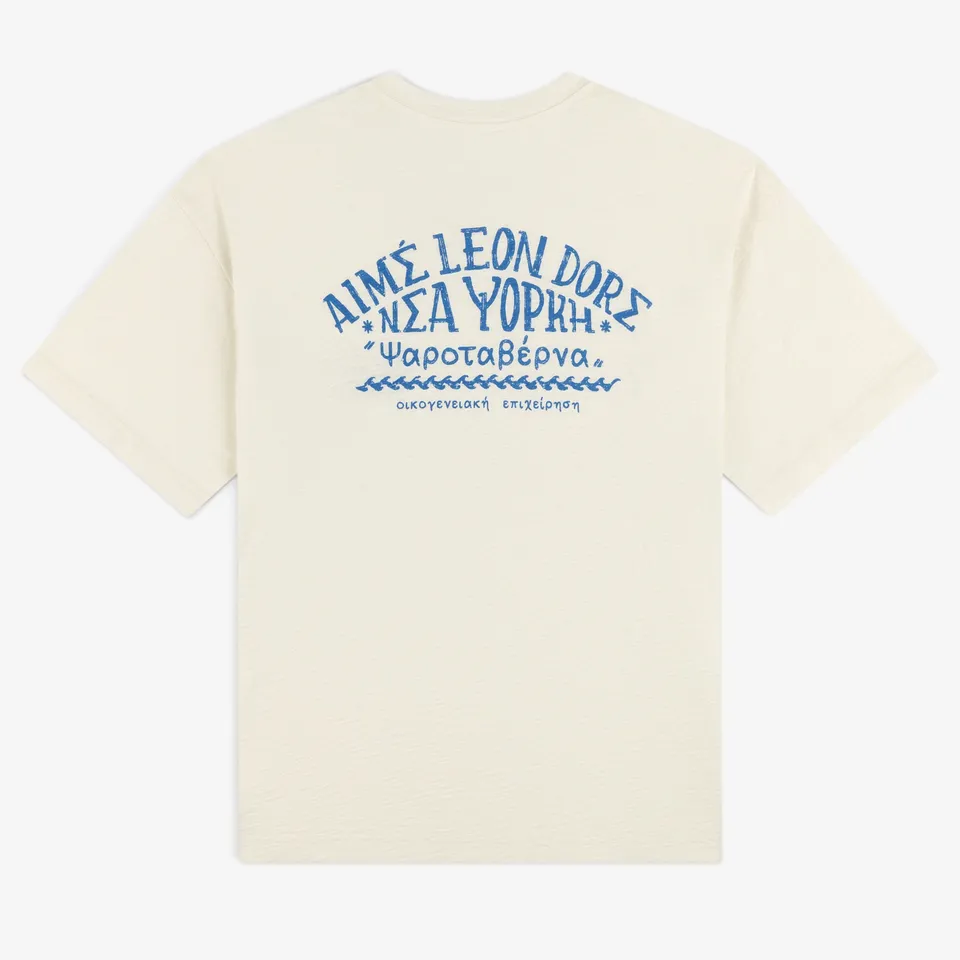 aim-leon-dore-taverna-tee-cream-boxy-fit-t-shirt image 1