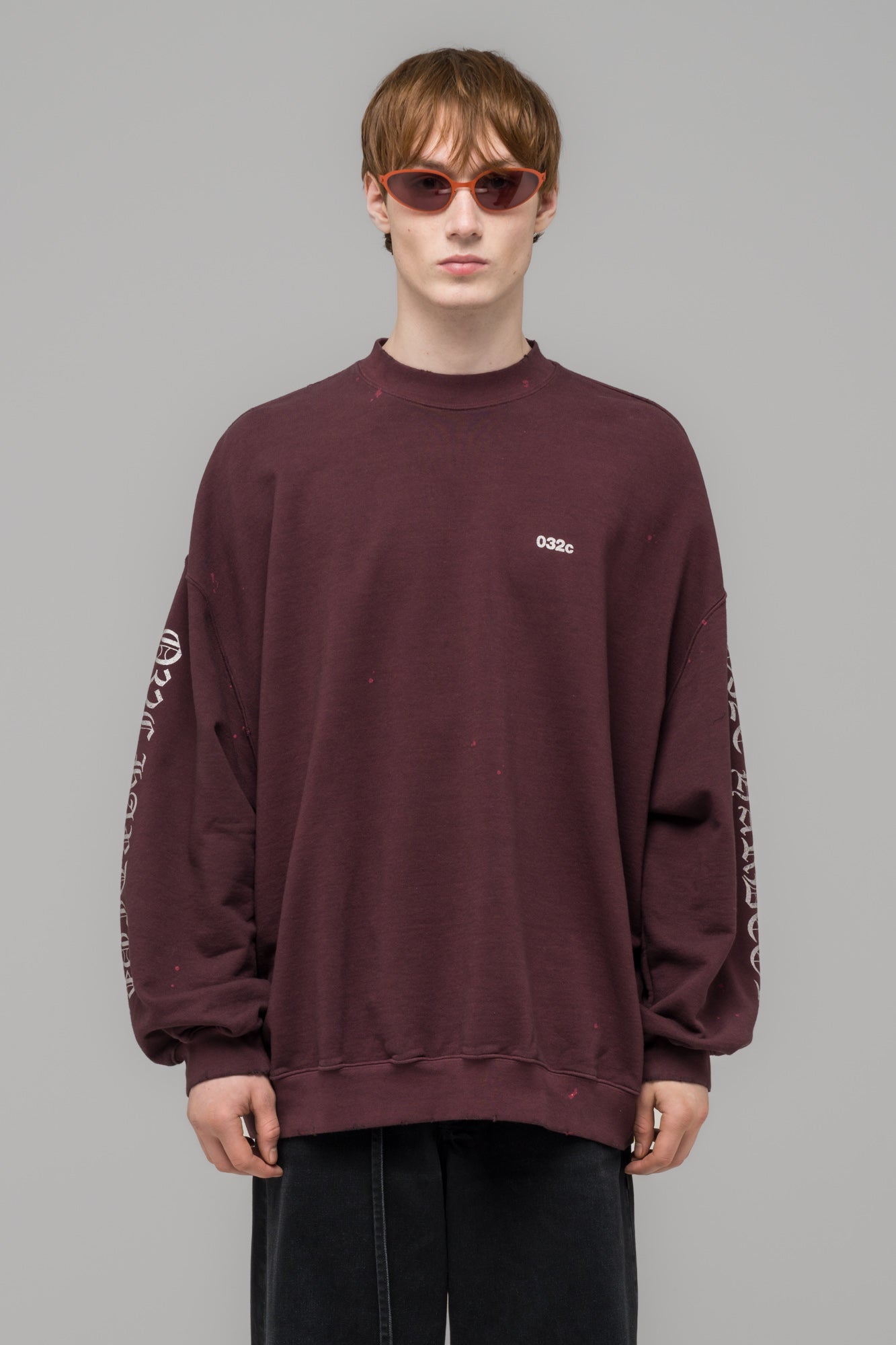 032c-oversized-crewneck-metallic-print-terry-stone-washed image 2