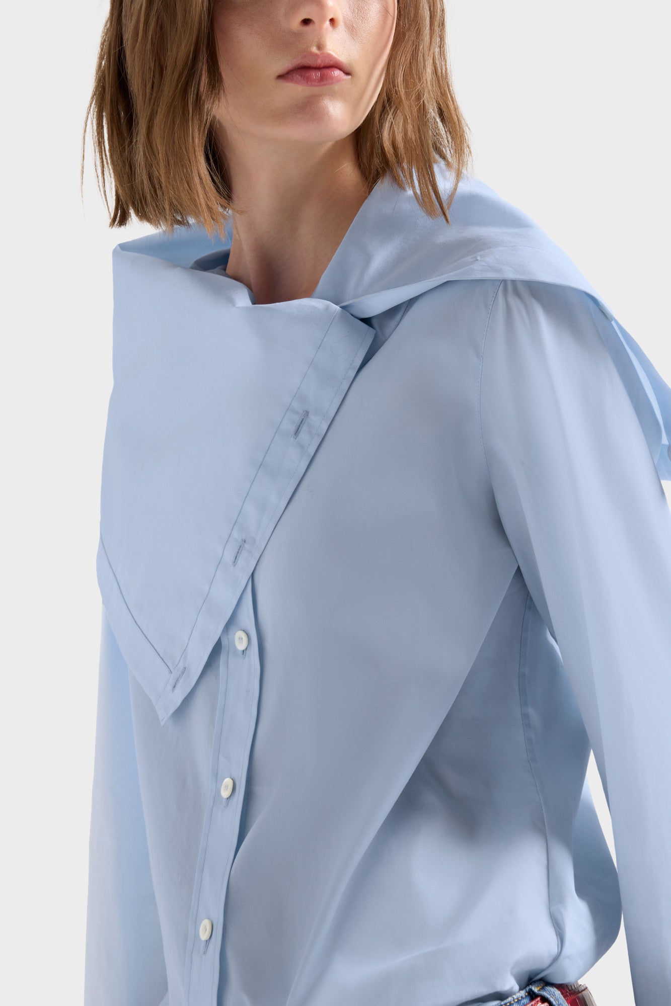 7-for-all-mankind-high-neck-long-sleeve-hemd-poplin-sky-blue-damen image 6