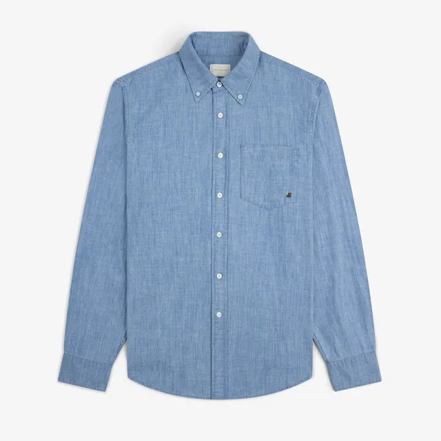 aim-leon-dore-crest-chambray-hemd-blau-regular-fit image 1