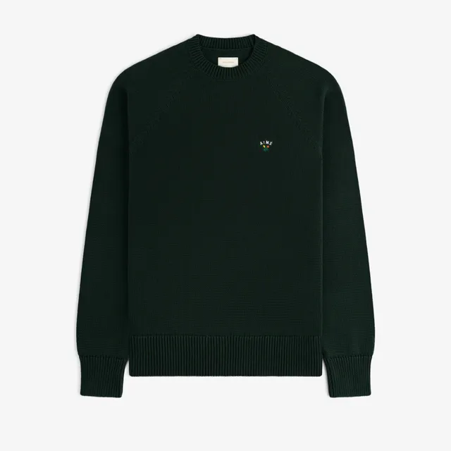 aim-leon-dore-crest-raglan-sweater-crewneck-gr-n image 1