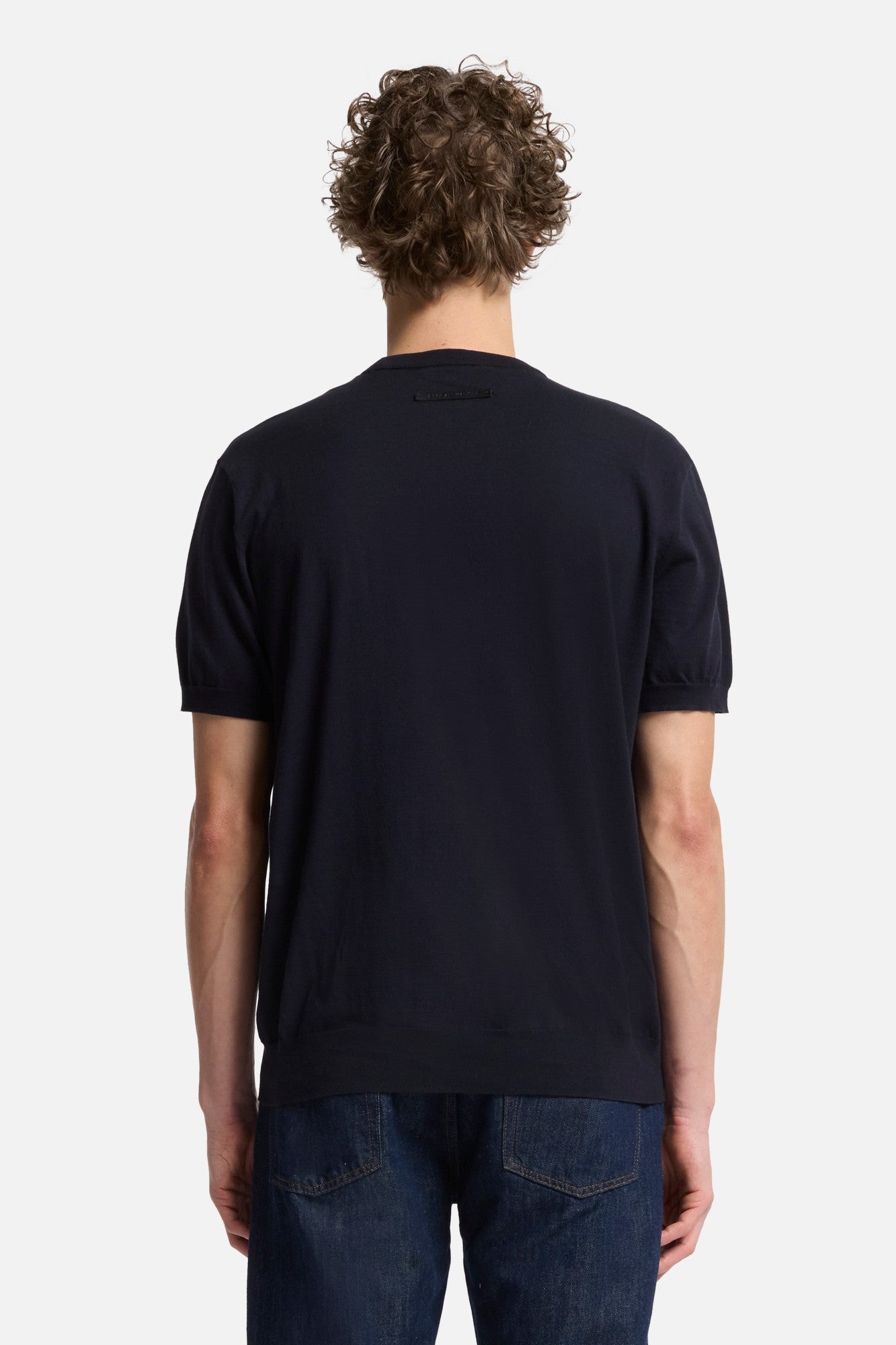 7-for-all-mankind-classic-cotton-kurzarm-pullover-navy image 5