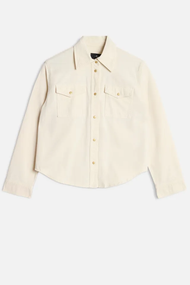 7-for-all-mankind-classic-shirt-comfort-twill-hemd-in-ecru image 1