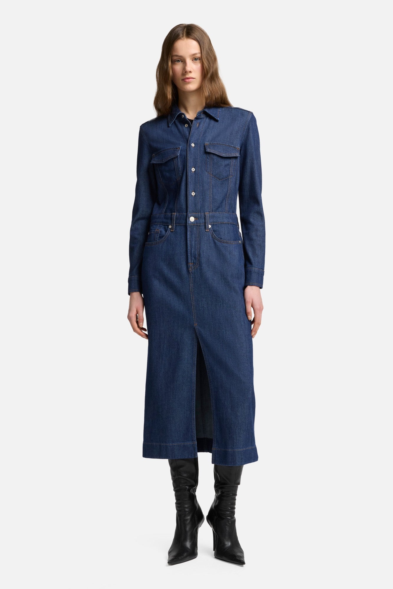 7-for-all-mankind-weightless-denim-maxikleid-halona-damen image 3