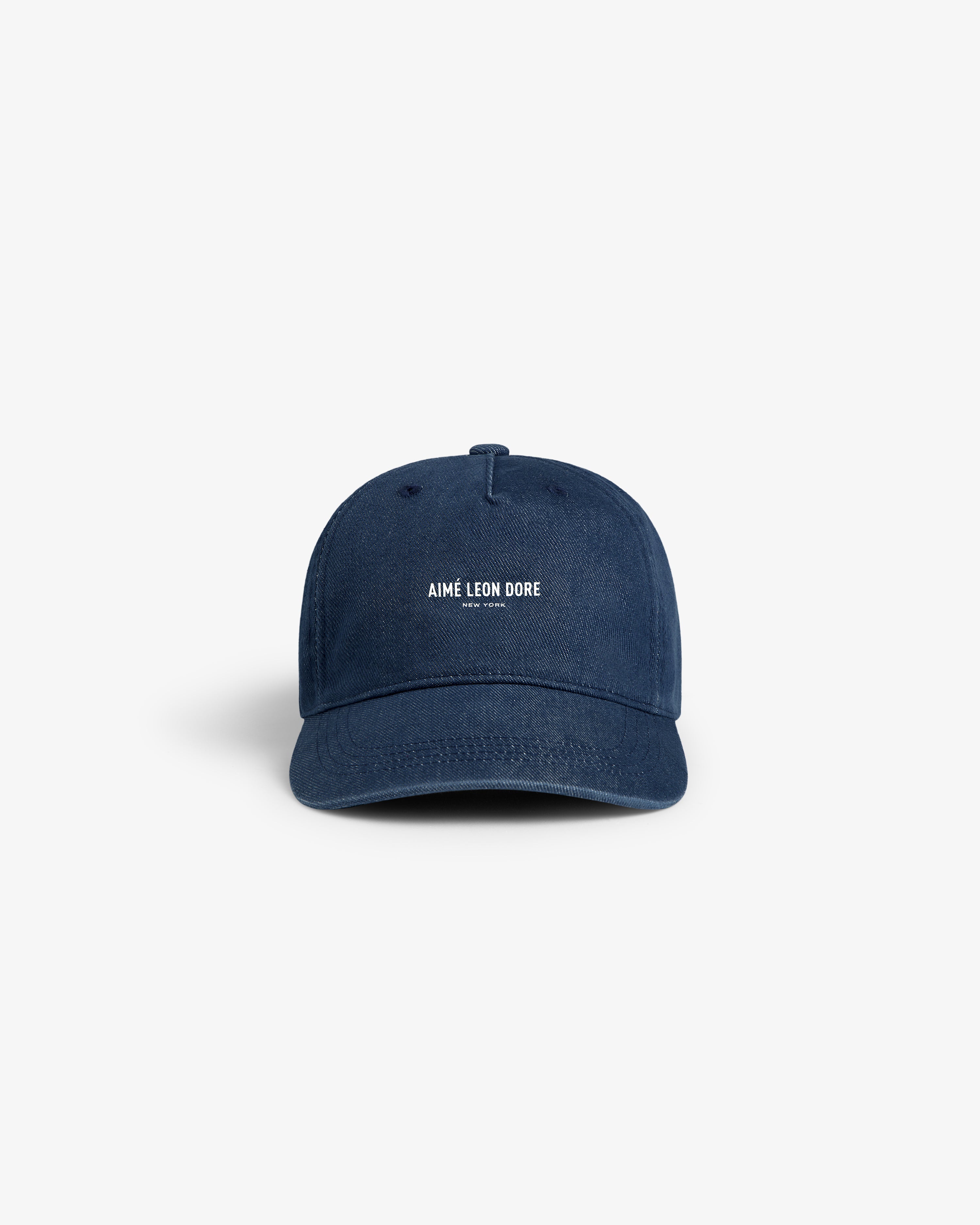 aim-leon-dore-vintage-micro-logo-hat-5-panel-cap-navy image 2