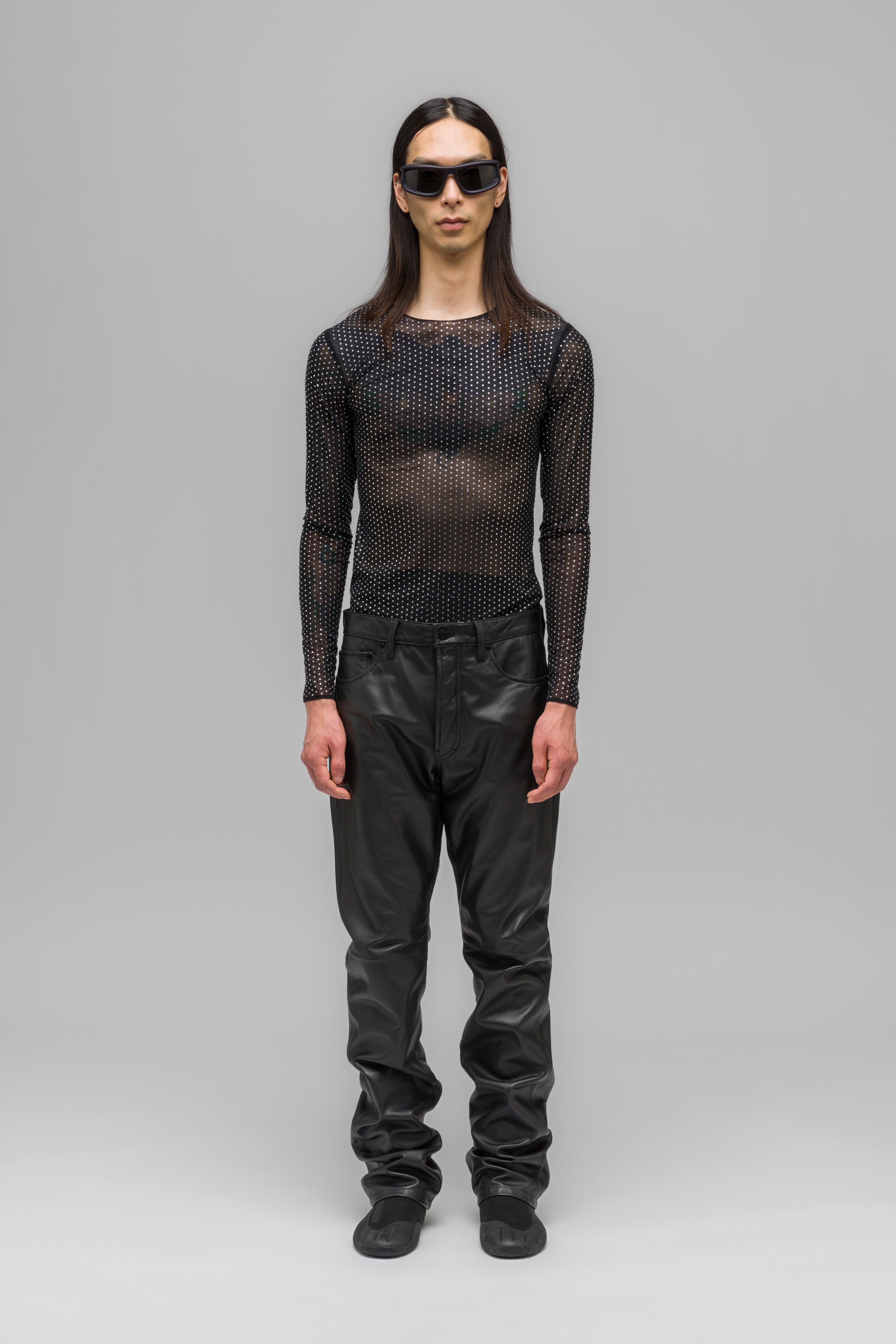 032c-luster-fitted-longsleeve-unisex-mesh-top-mit-strass image 4