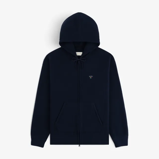 aim-leon-dore-crest-fleece-full-zip-hoodie-navy image 1