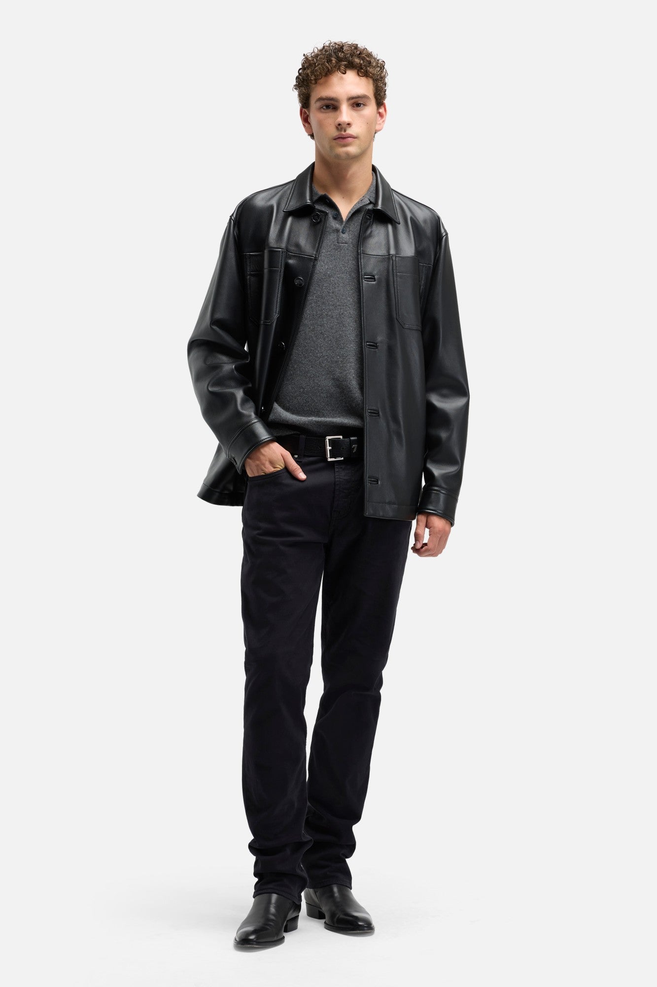 7-for-all-mankind-luxe-performance-sateen-the-straight-hose-in-black image 2